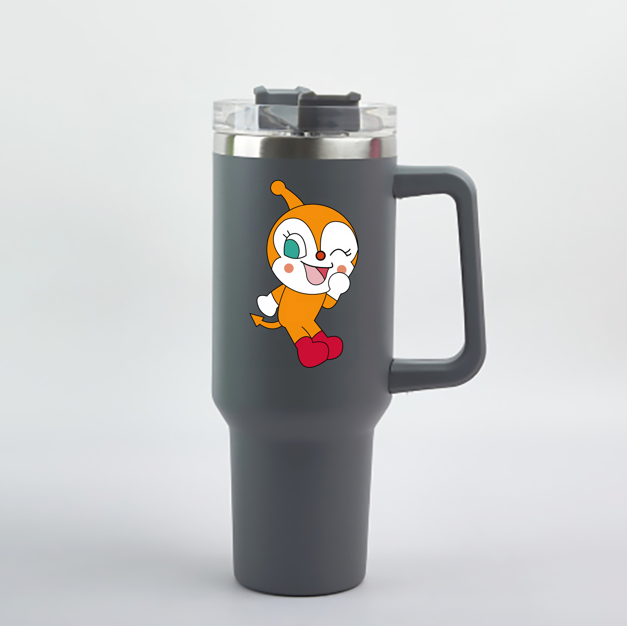 （画像用） アンパンマン Anpanman 1200mL車用タンブラー - クリスタルステッカー（プラスチックストロー付き）