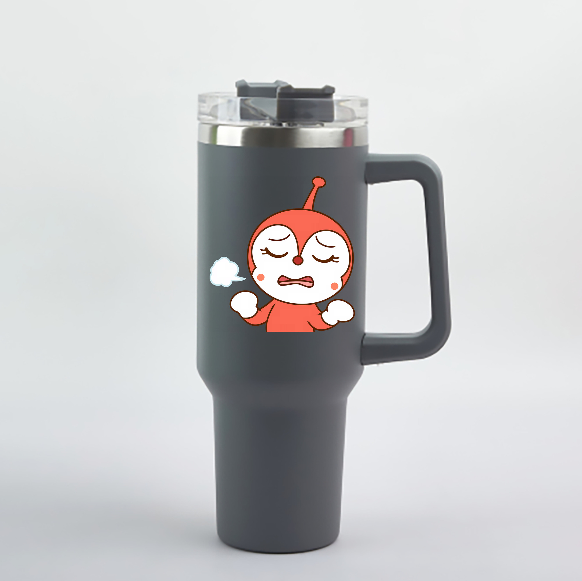 （画像用） アンパンマン Anpanman 1200mL車用タンブラー - クリスタルステッカー（プラスチックストロー付き）