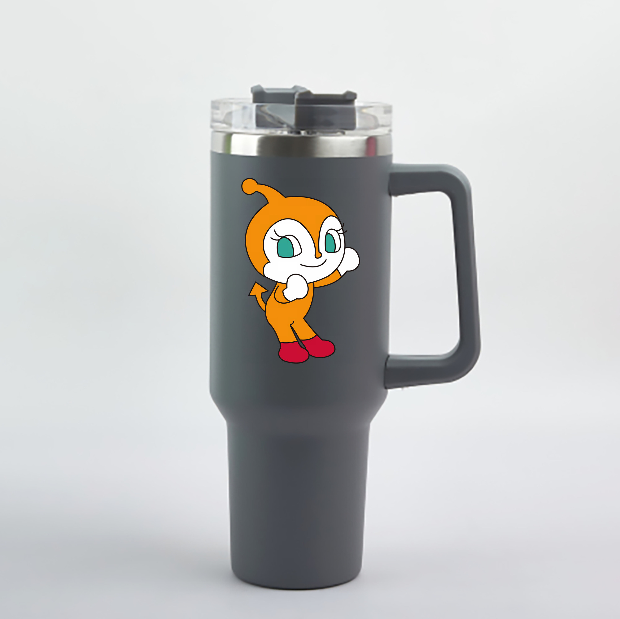 （画像用） アンパンマン Anpanman 1200mL車用タンブラー - クリスタルステッカー（プラスチックストロー付き）