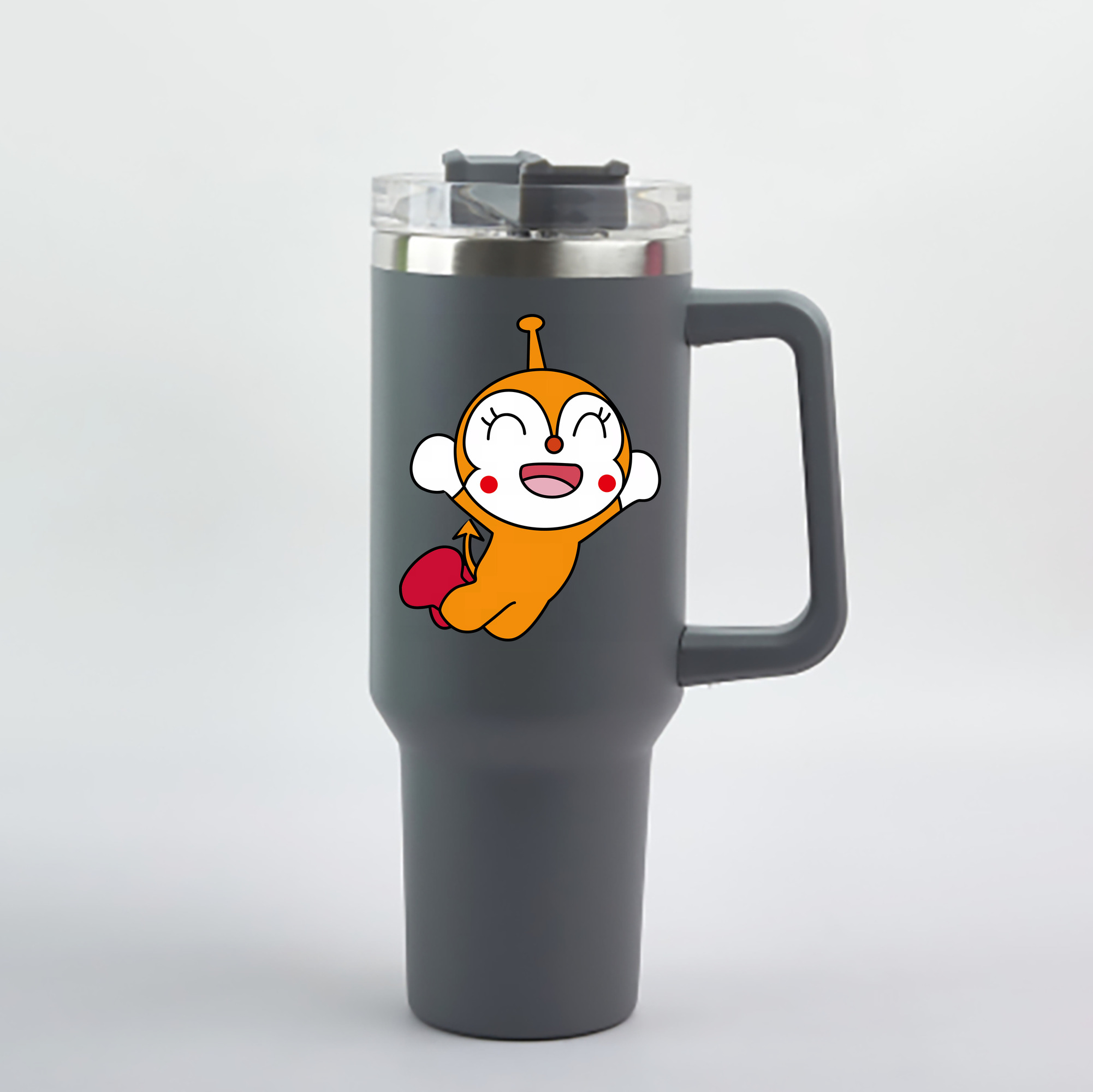 （画像用） アンパンマン Anpanman 1200mL車用タンブラー - クリスタルステッカー（プラスチックストロー付き）