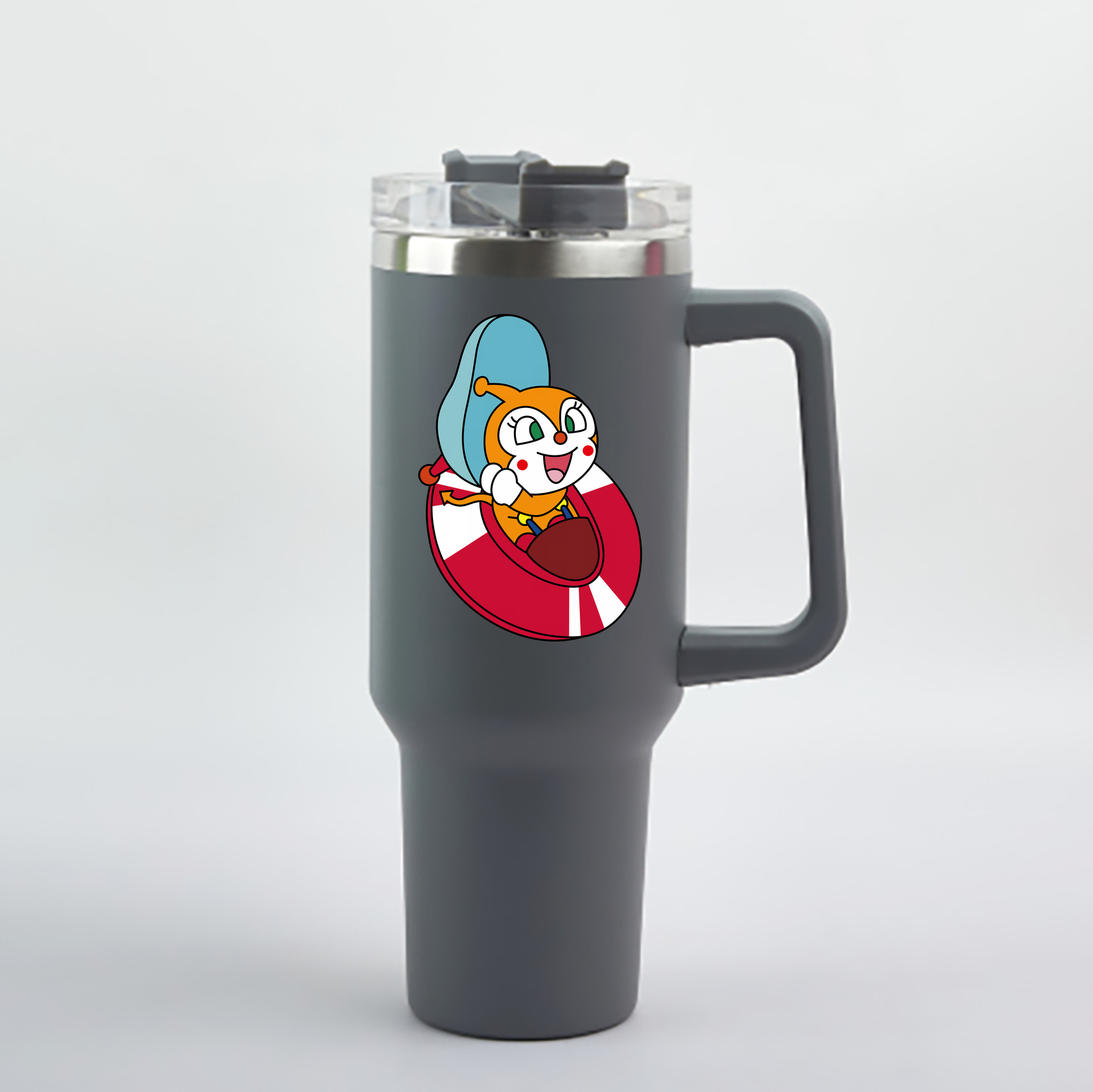（画像用） アンパンマン Anpanman 1200mL車用タンブラー - クリスタルステッカー（プラスチックストロー付き）