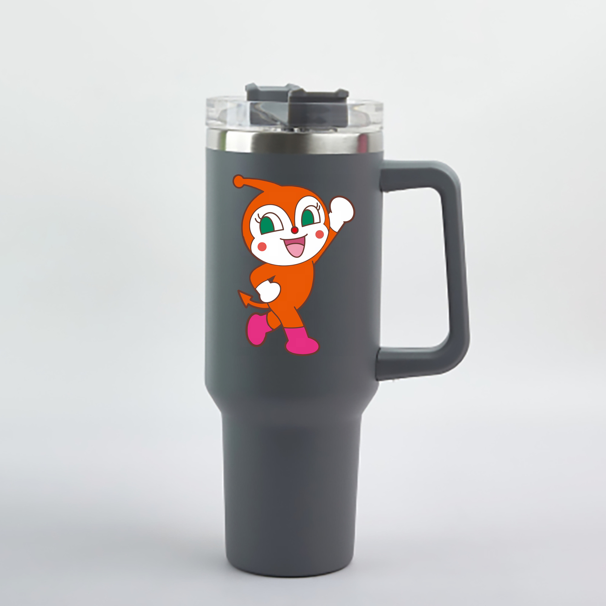 （画像用） アンパンマン Anpanman 1200mL車用タンブラー - クリスタルステッカー（プラスチックストロー付き）