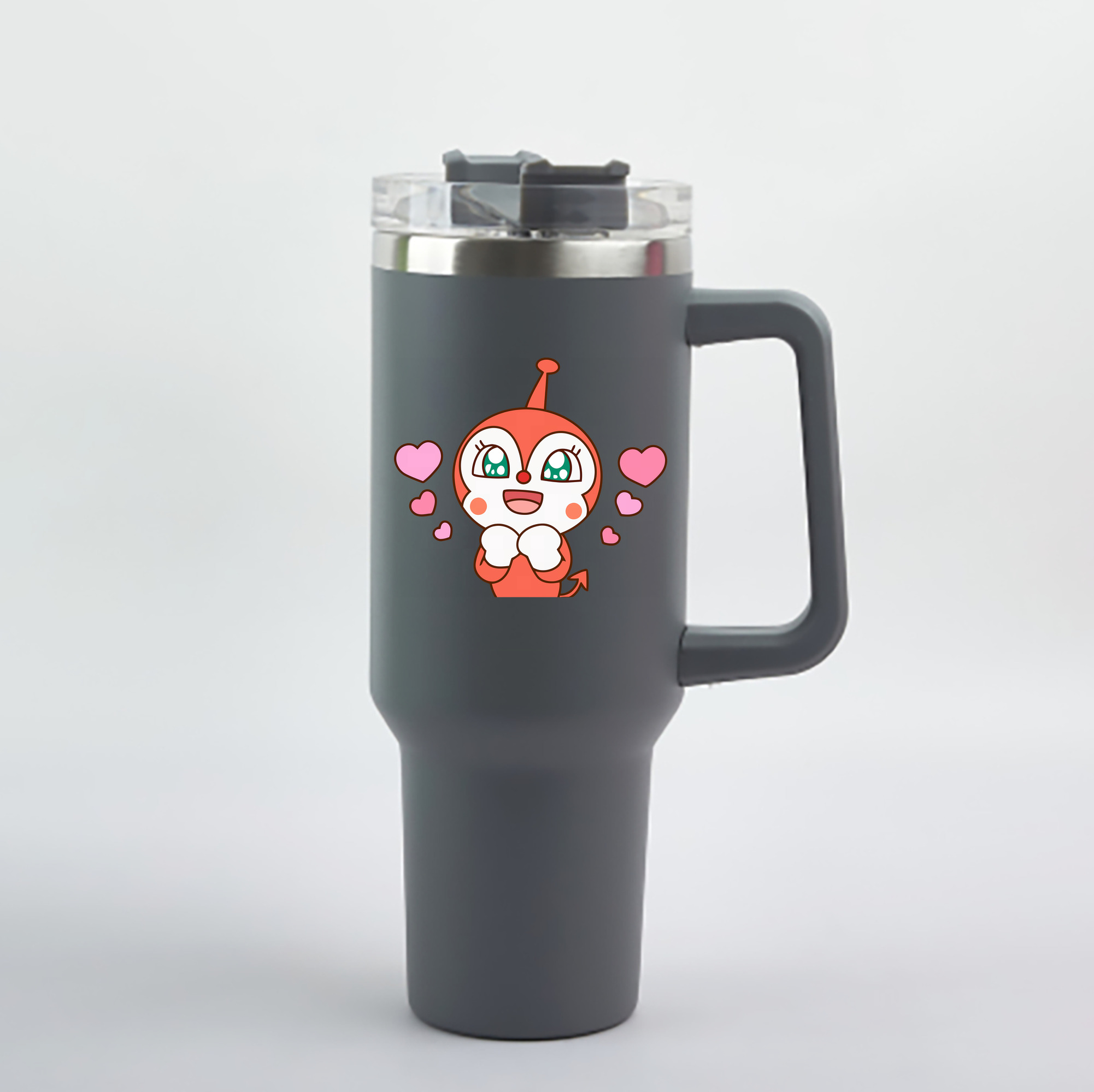 （画像用） アンパンマン Anpanman 1200mL車用タンブラー - クリスタルステッカー（プラスチックストロー付き）