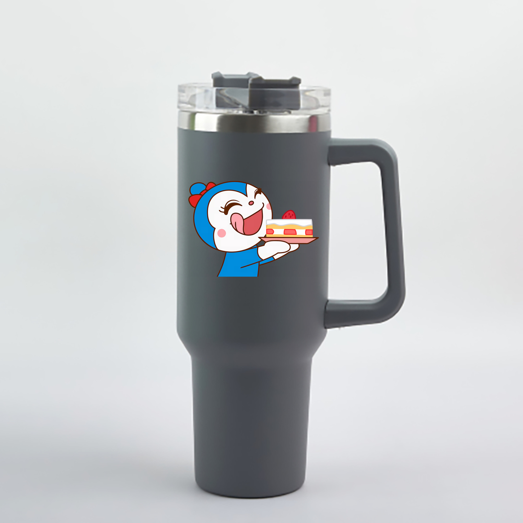 （画像用） アンパンマン Anpanman 1200mL車用タンブラー - クリスタルステッカー（プラスチックストロー付き）