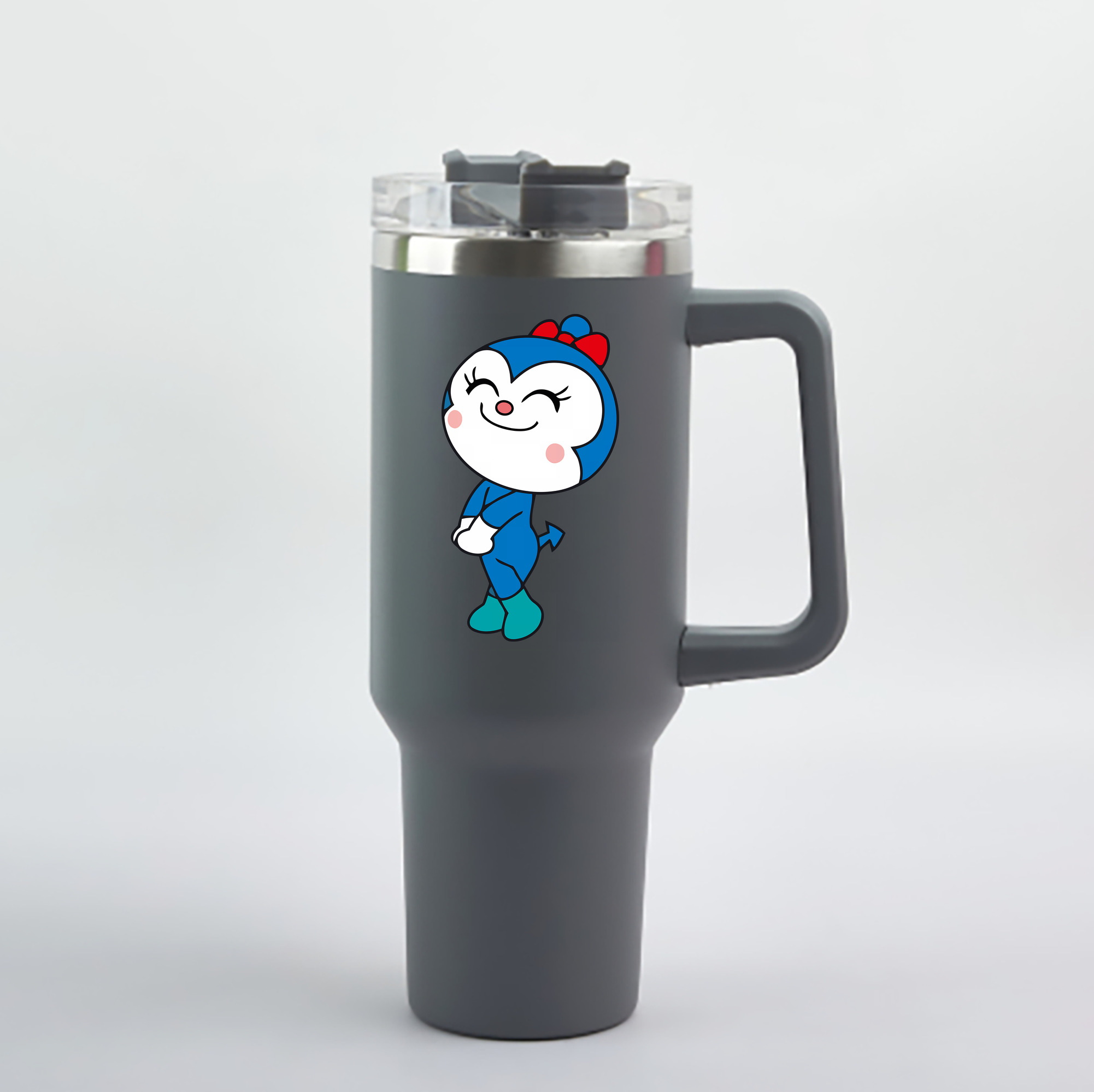 （画像用） アンパンマン Anpanman 1200mL車用タンブラー - クリスタルステッカー（プラスチックストロー付き）