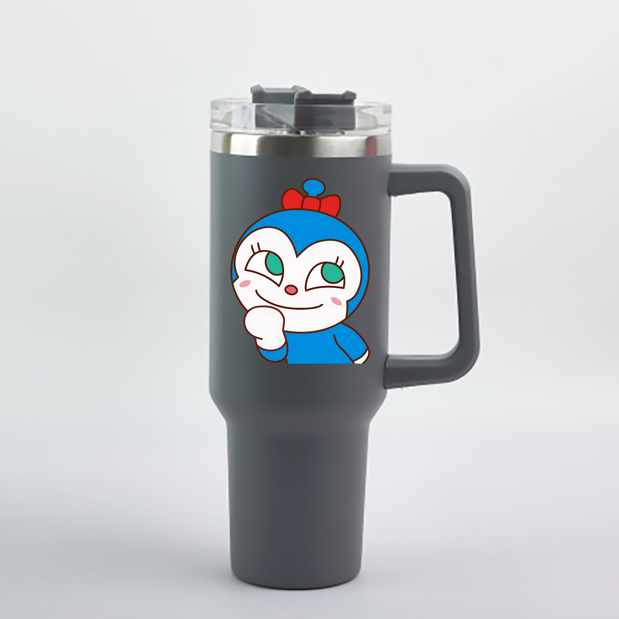 （画像用） アンパンマン Anpanman 1200mL車用タンブラー - クリスタルステッカー（プラスチックストロー付き）