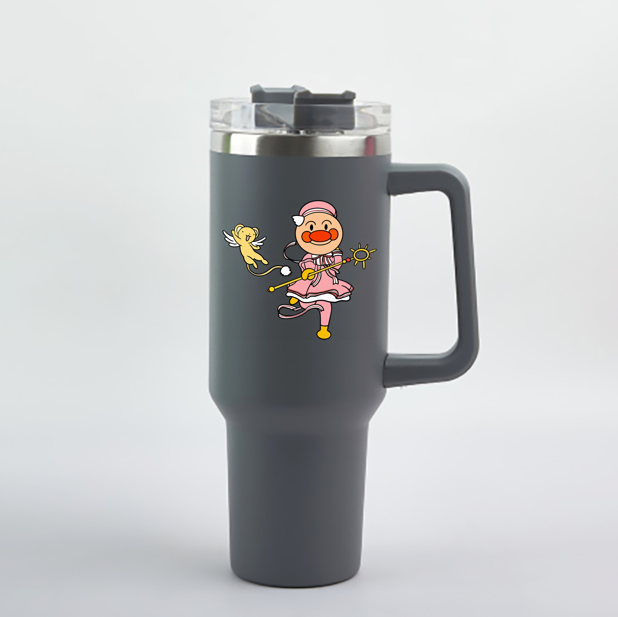（画像用） アンパンマン Anpanman 1200mL車用タンブラー - クリスタルステッカー（プラスチックストロー付き）