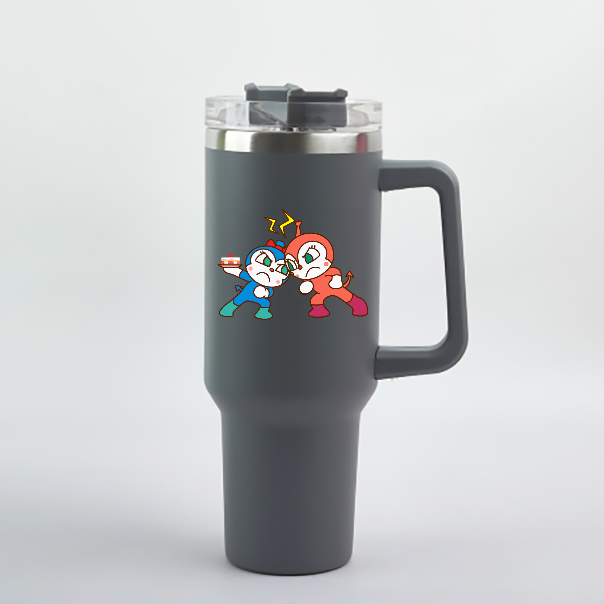 （画像用） アンパンマン Anpanman 1200mL車用タンブラー - クリスタルステッカー（プラスチックストロー付き）