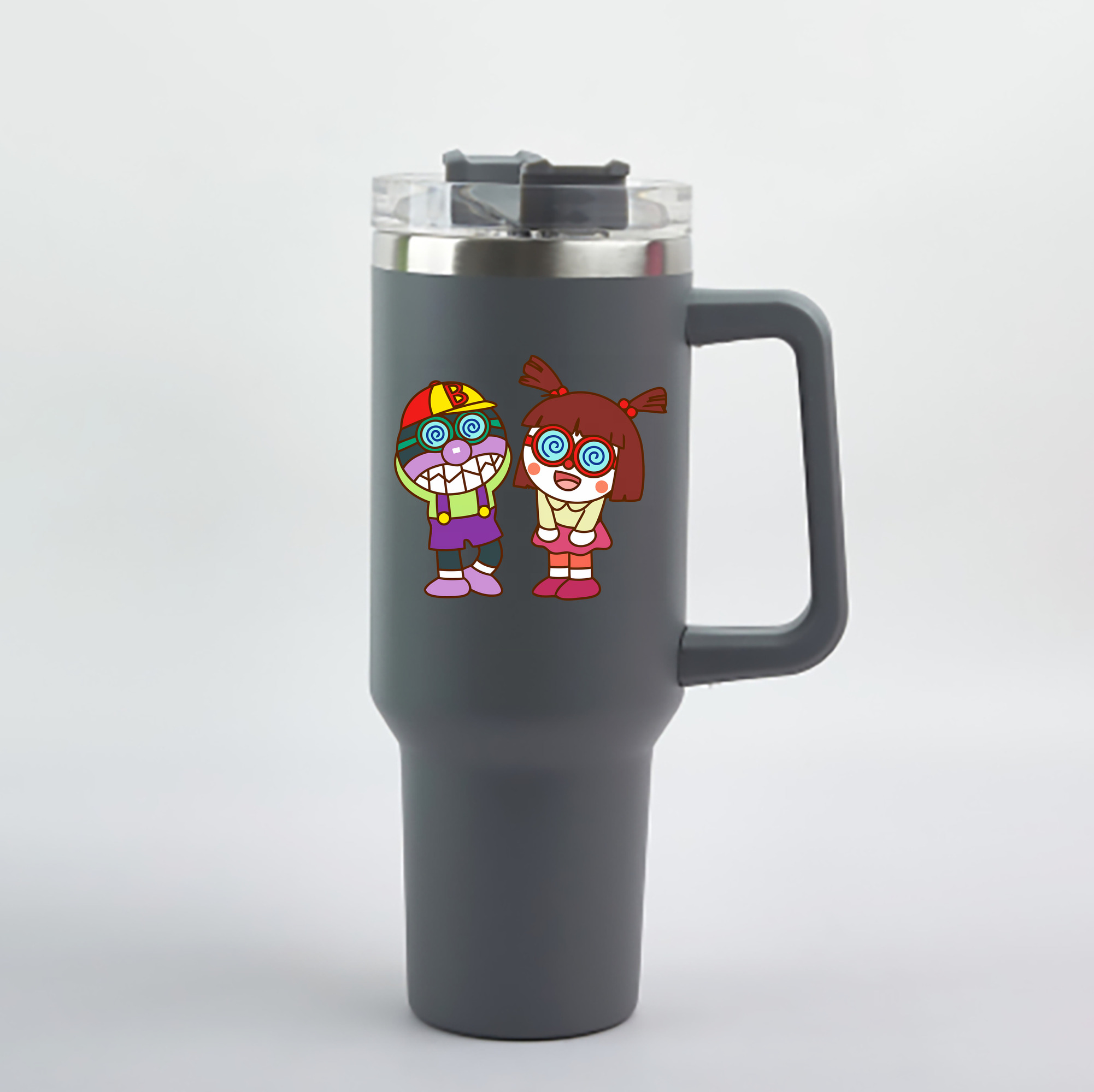 （画像用） アンパンマン Anpanman 1200mL車用タンブラー - クリスタルステッカー（プラスチックストロー付き）