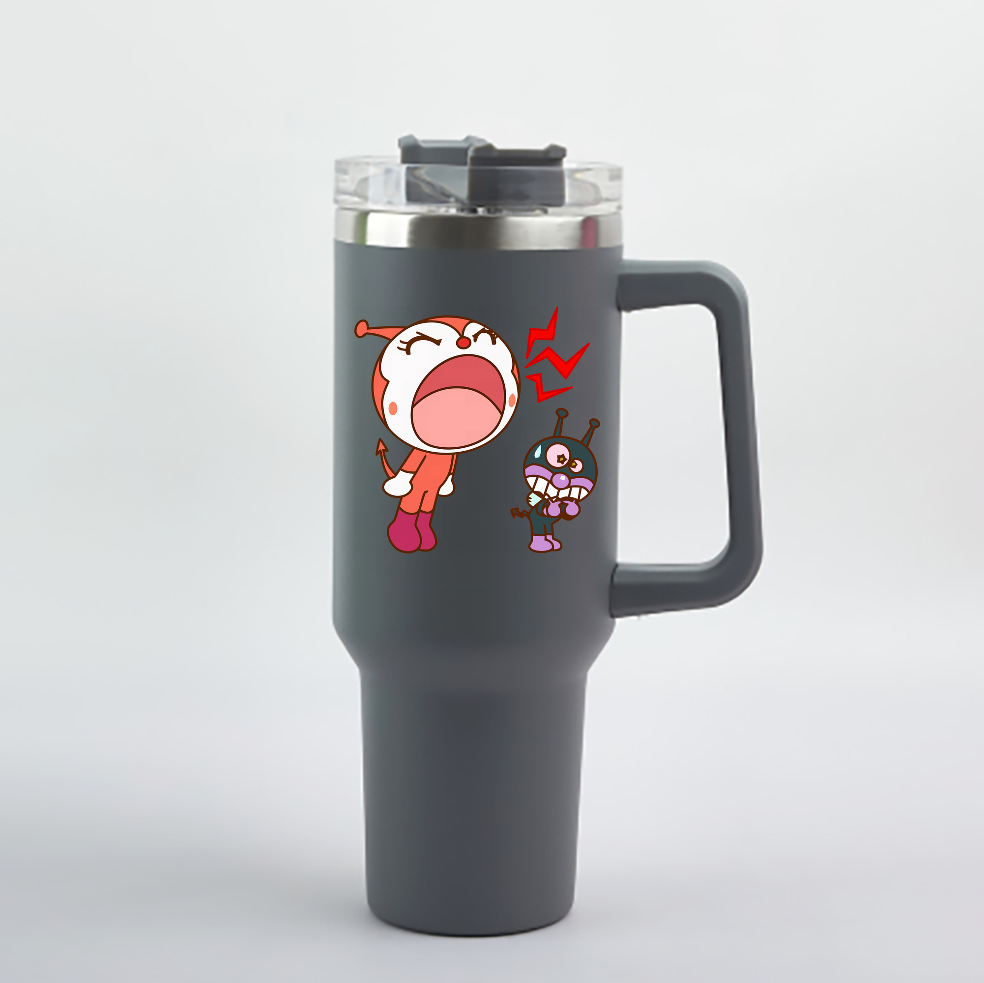 （画像用） アンパンマン Anpanman 1200mL車用タンブラー - クリスタルステッカー（プラスチックストロー付き）