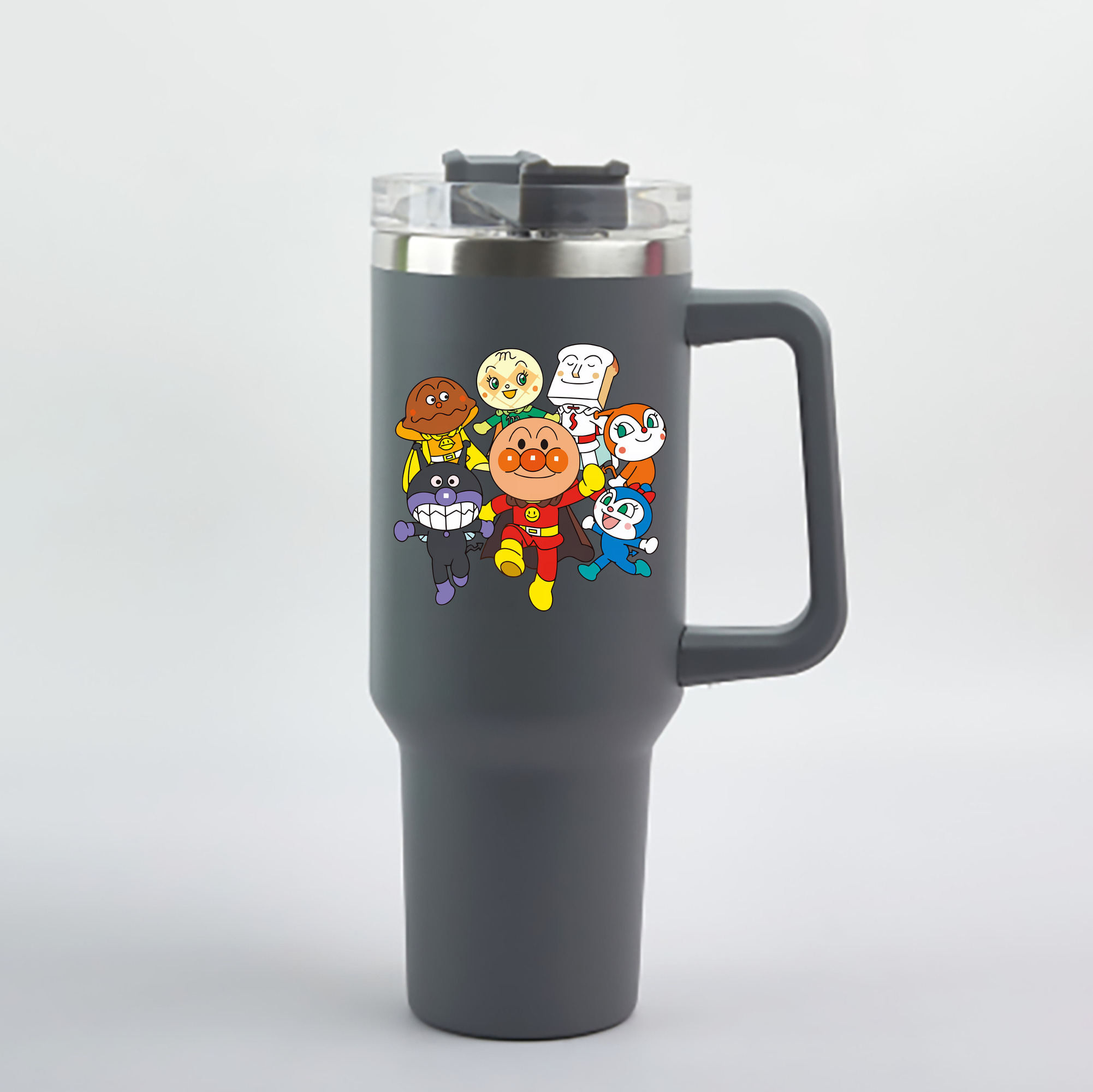 （画像用） アンパンマン Anpanman 1200mL車用タンブラー - クリスタルステッカー（プラスチックストロー付き）