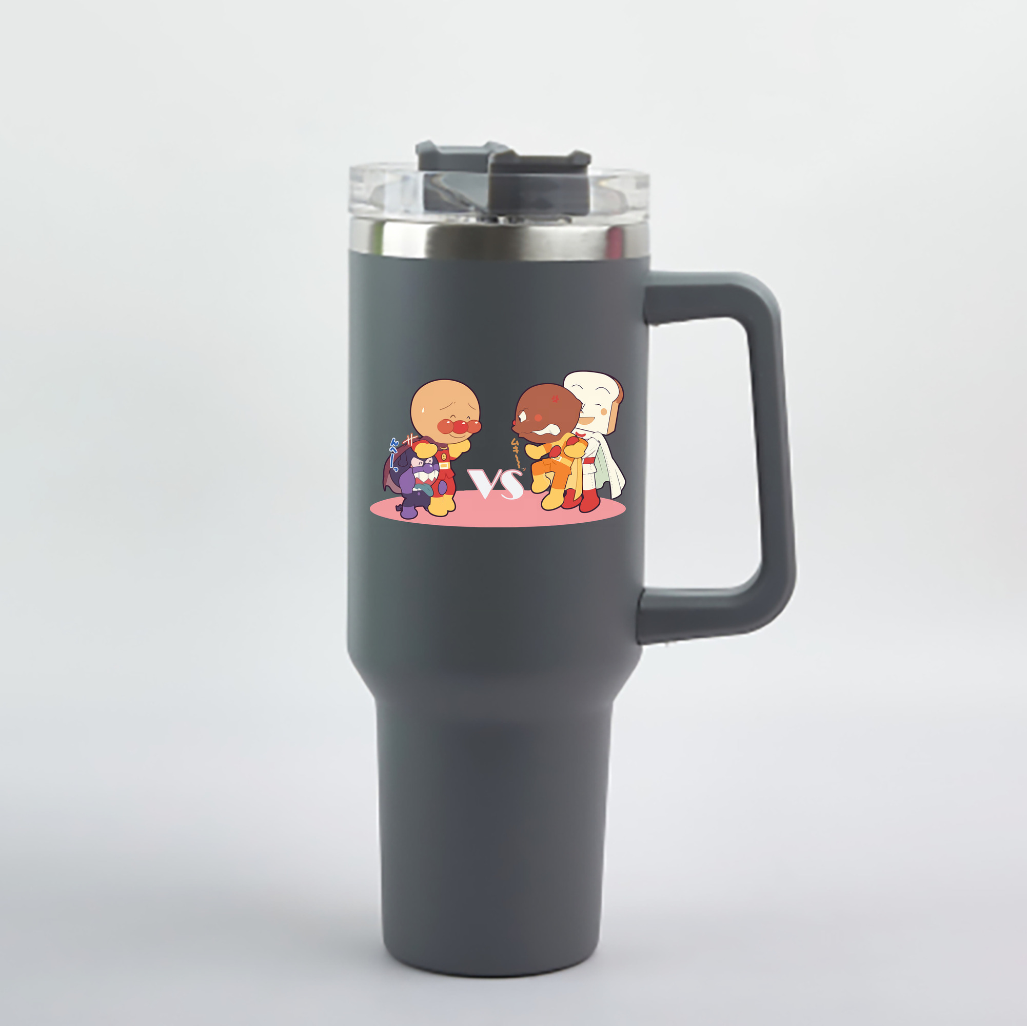（画像用） アンパンマン Anpanman 1200mL車用タンブラー - クリスタルステッカー（プラスチックストロー付き）