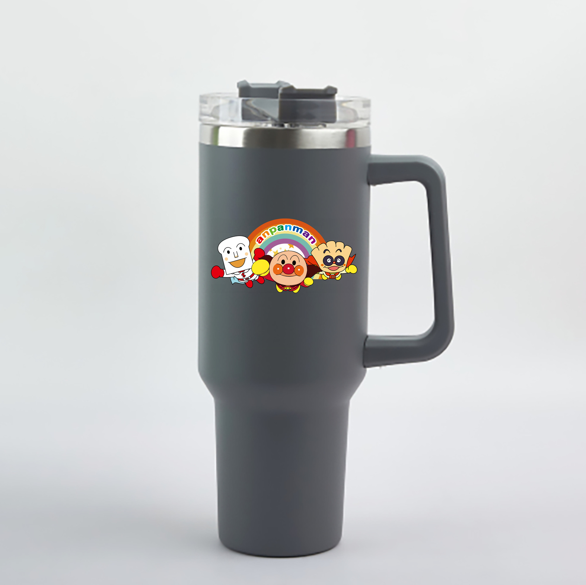 （画像用） アンパンマン Anpanman 1200mL車用タンブラー - クリスタルステッカー（プラスチックストロー付き）