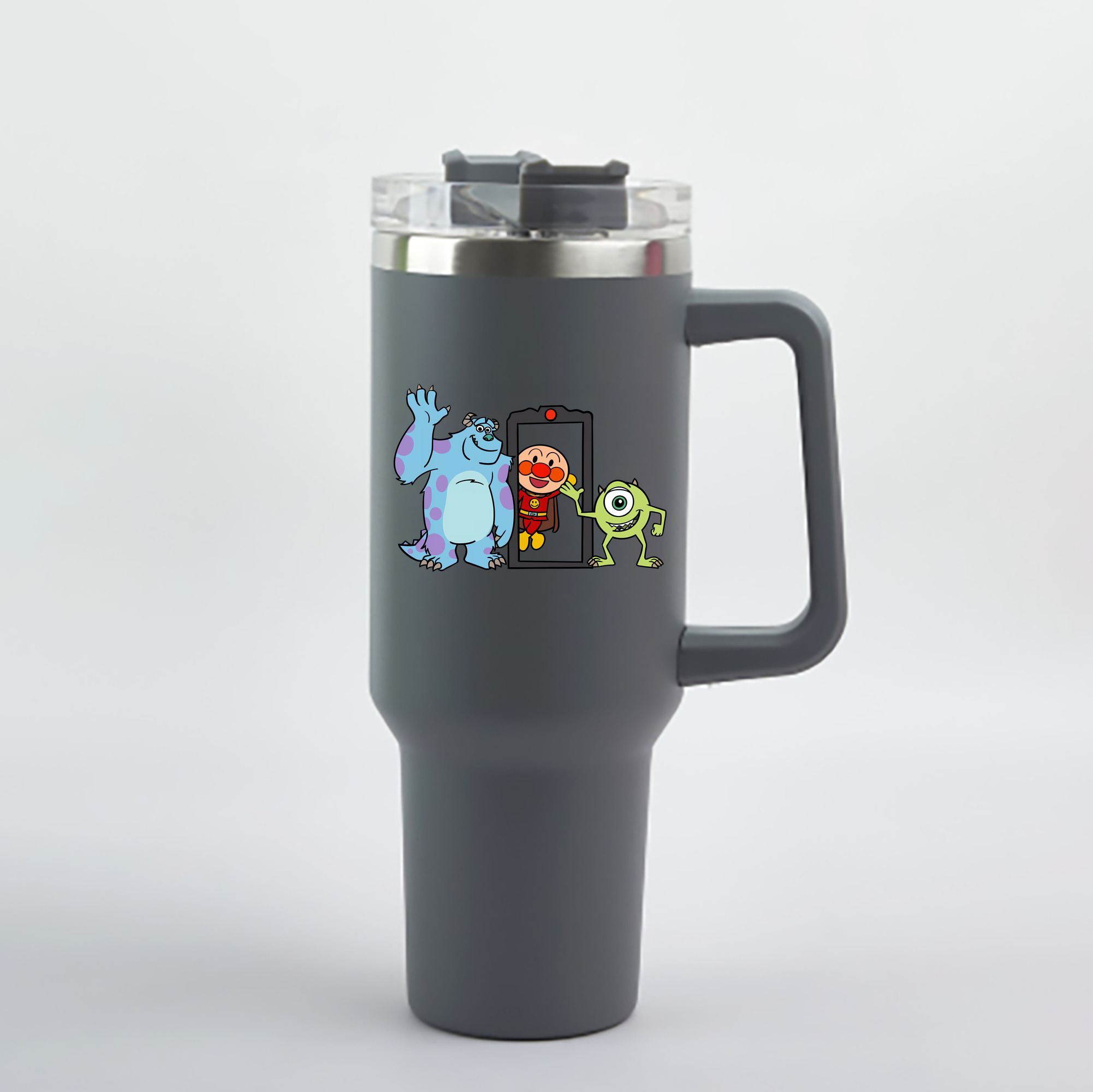 （画像用） アンパンマン Anpanman 1200mL車用タンブラー - クリスタルステッカー（プラスチックストロー付き）