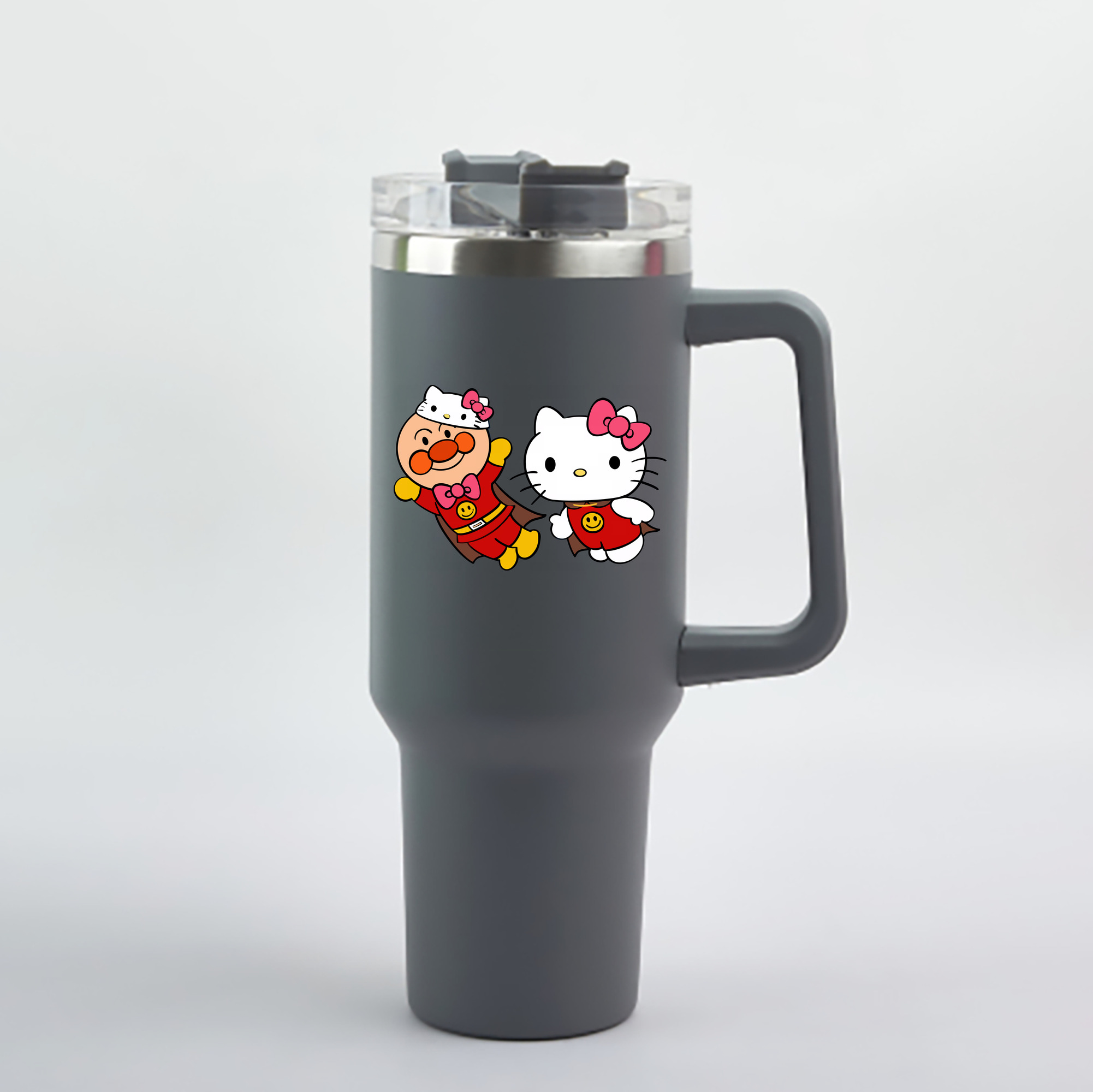 （画像用） アンパンマン Anpanman 1200mL車用タンブラー - クリスタルステッカー（プラスチックストロー付き）