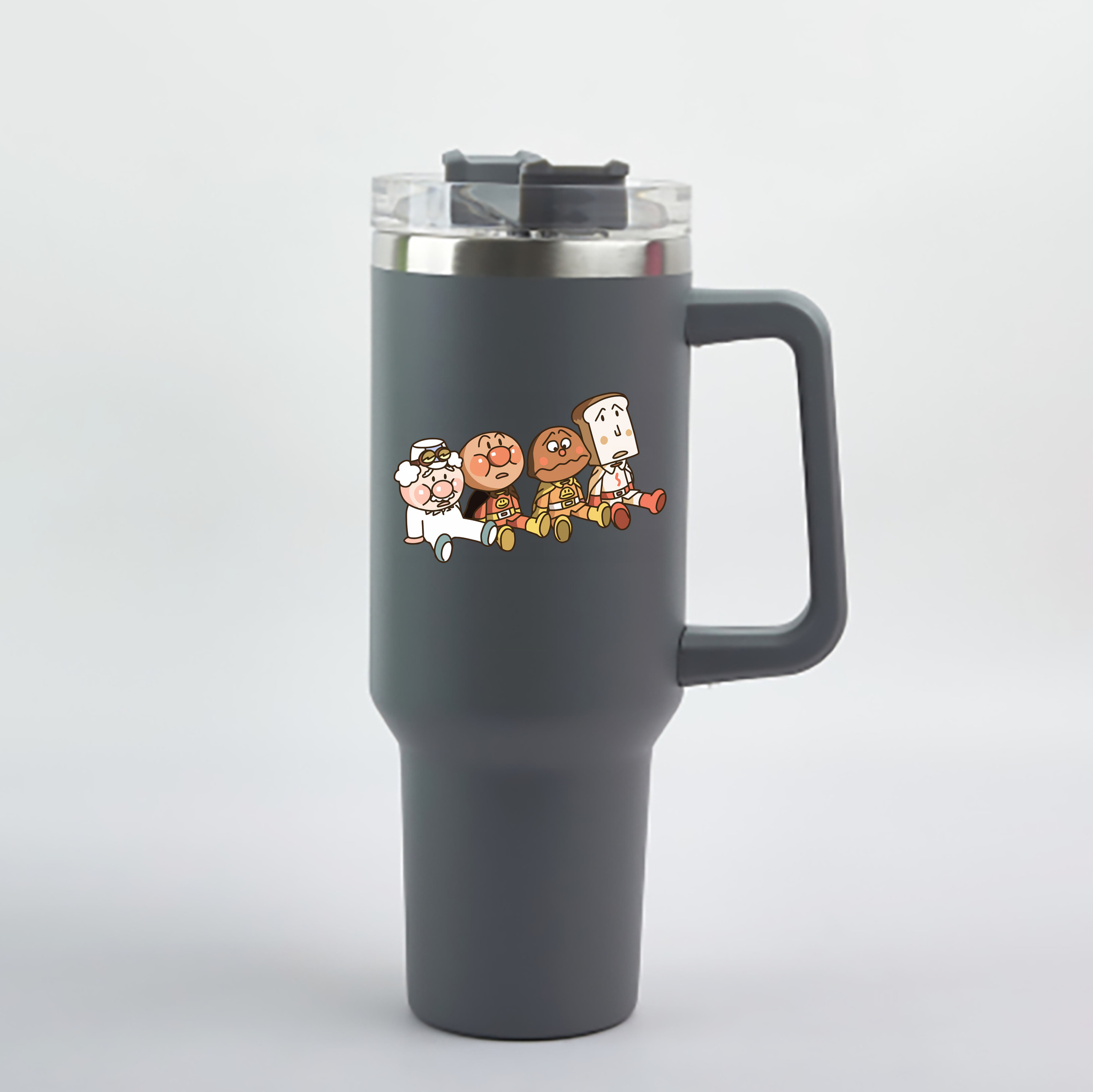 （画像用） アンパンマン Anpanman 1200mL車用タンブラー - クリスタルステッカー（プラスチックストロー付き）