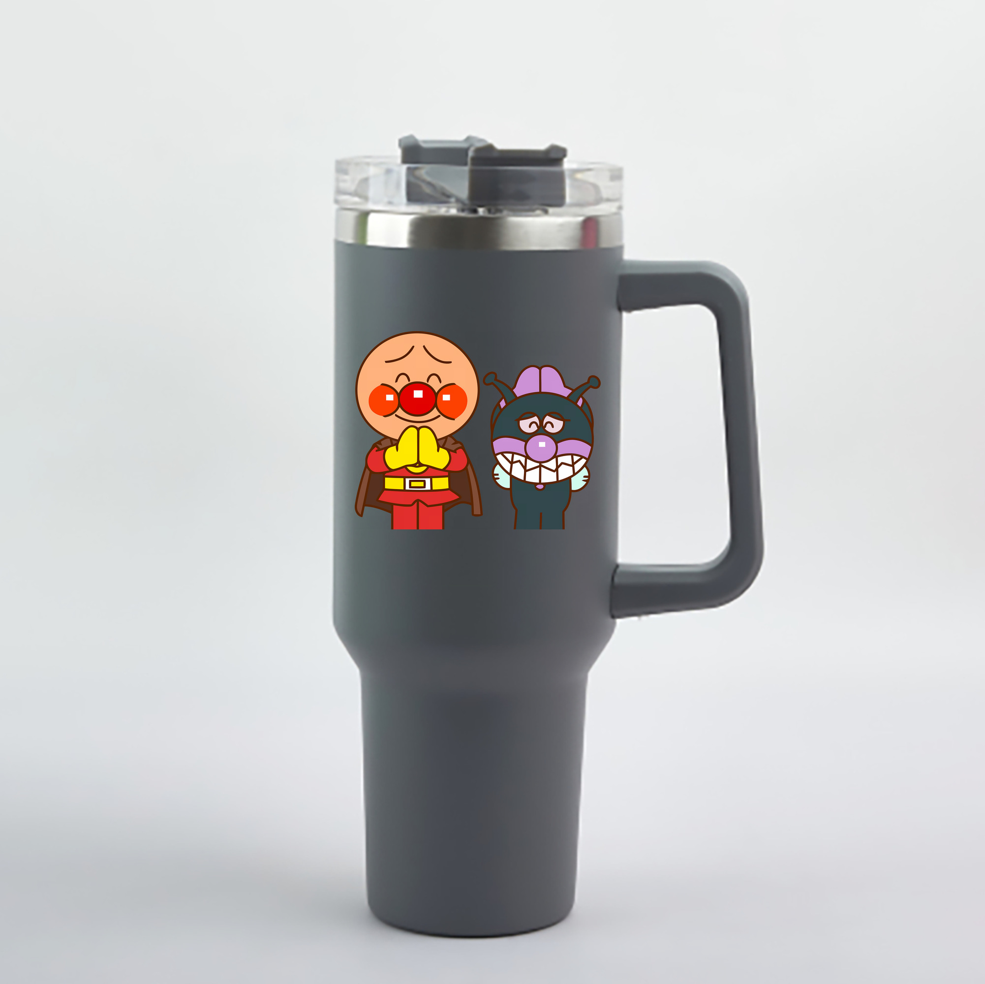 （画像用） アンパンマン Anpanman 1200mL車用タンブラー - クリスタルステッカー（プラスチックストロー付き）
