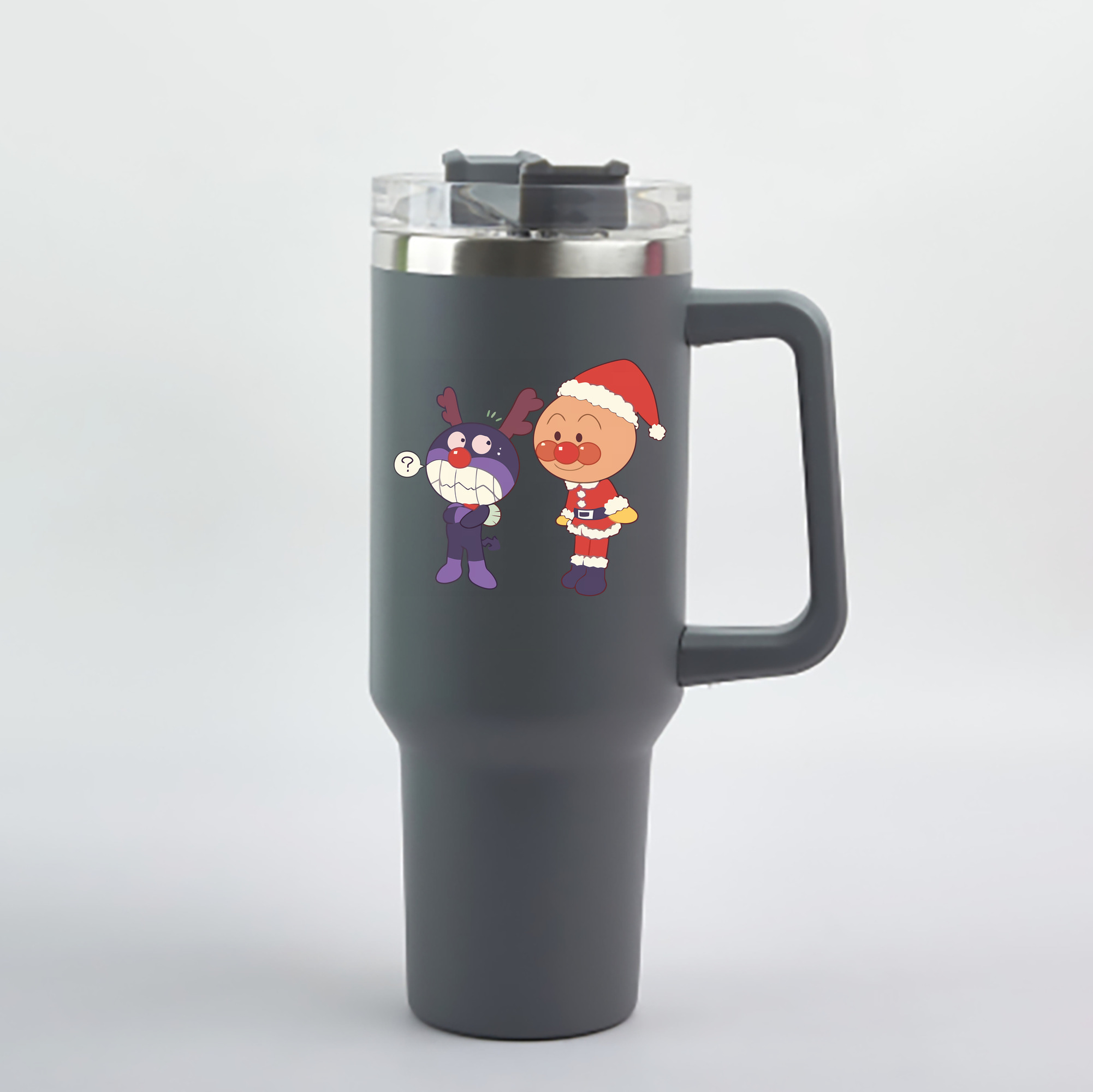（画像用） アンパンマン Anpanman 1200mL車用タンブラー - クリスタルステッカー（プラスチックストロー付き）