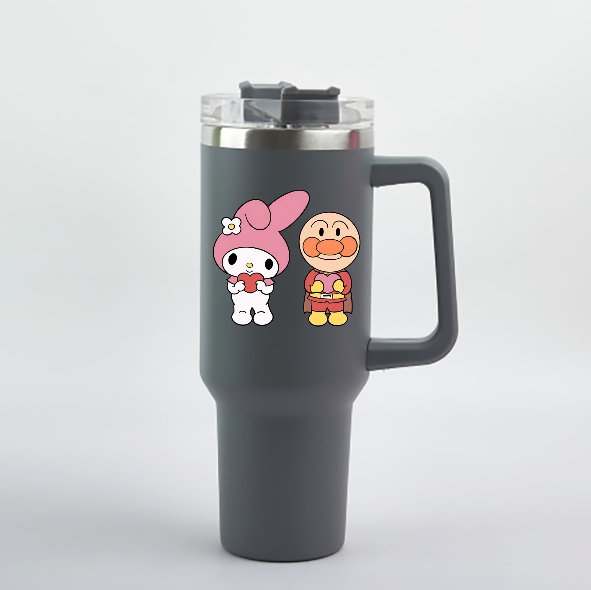 （画像用） アンパンマン Anpanman 1200mL車用タンブラー - クリスタルステッカー（プラスチックストロー付き）