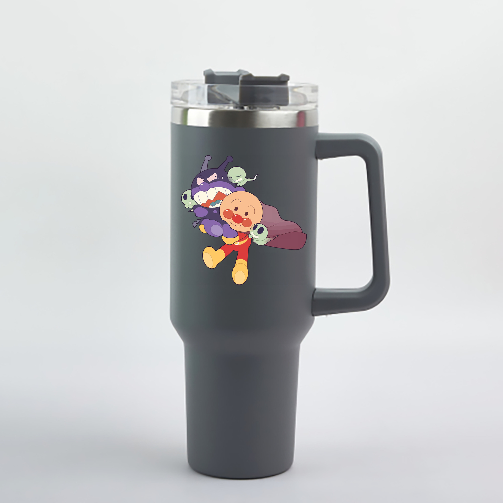 （画像用） アンパンマン Anpanman 1200mL車用タンブラー - クリスタルステッカー（プラスチックストロー付き）