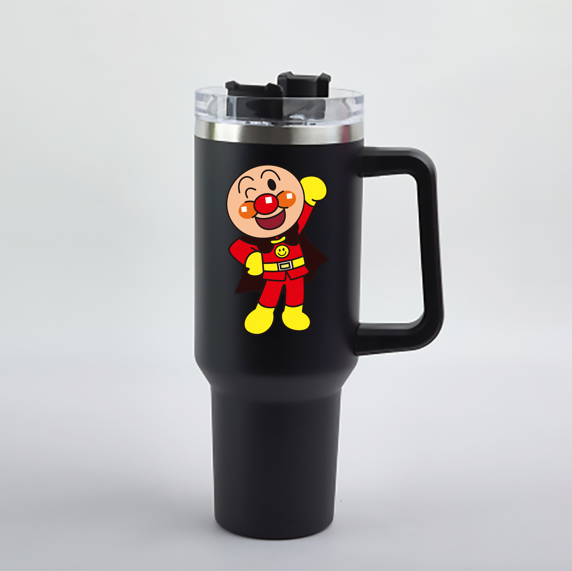 （画像用） アンパンマン Anpanman 1200mL車用タンブラー - クリスタルステッカー（プラスチックストロー付き）