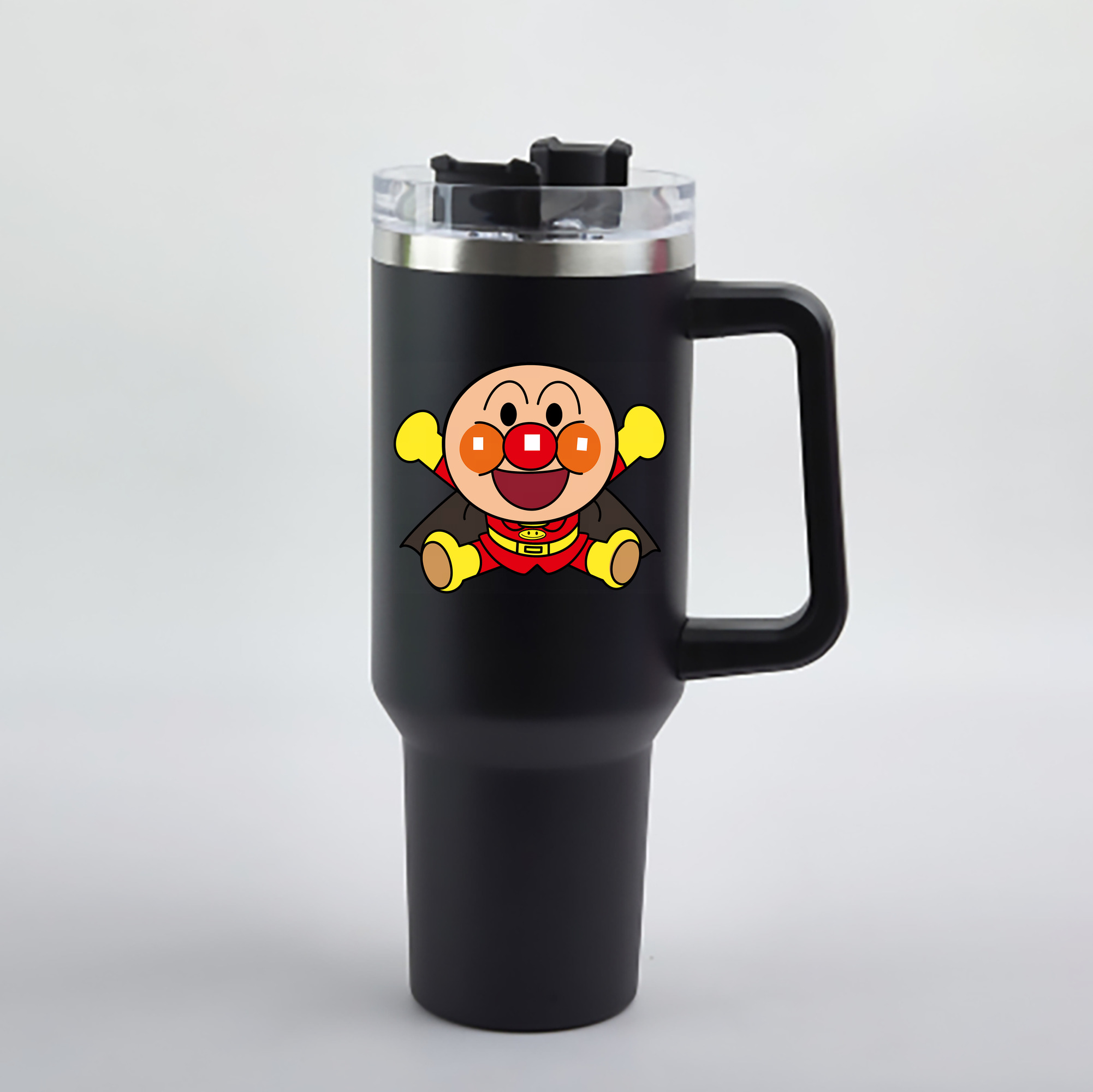 （画像用） アンパンマン Anpanman 1200mL車用タンブラー - クリスタルステッカー（プラスチックストロー付き）