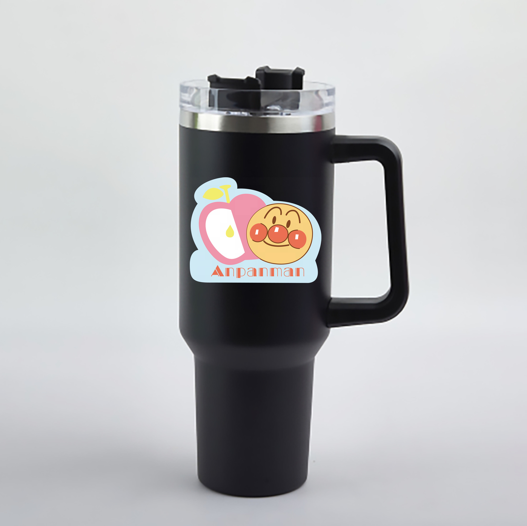 （画像用） アンパンマン Anpanman 1200mL車用タンブラー - クリスタルステッカー（プラスチックストロー付き）