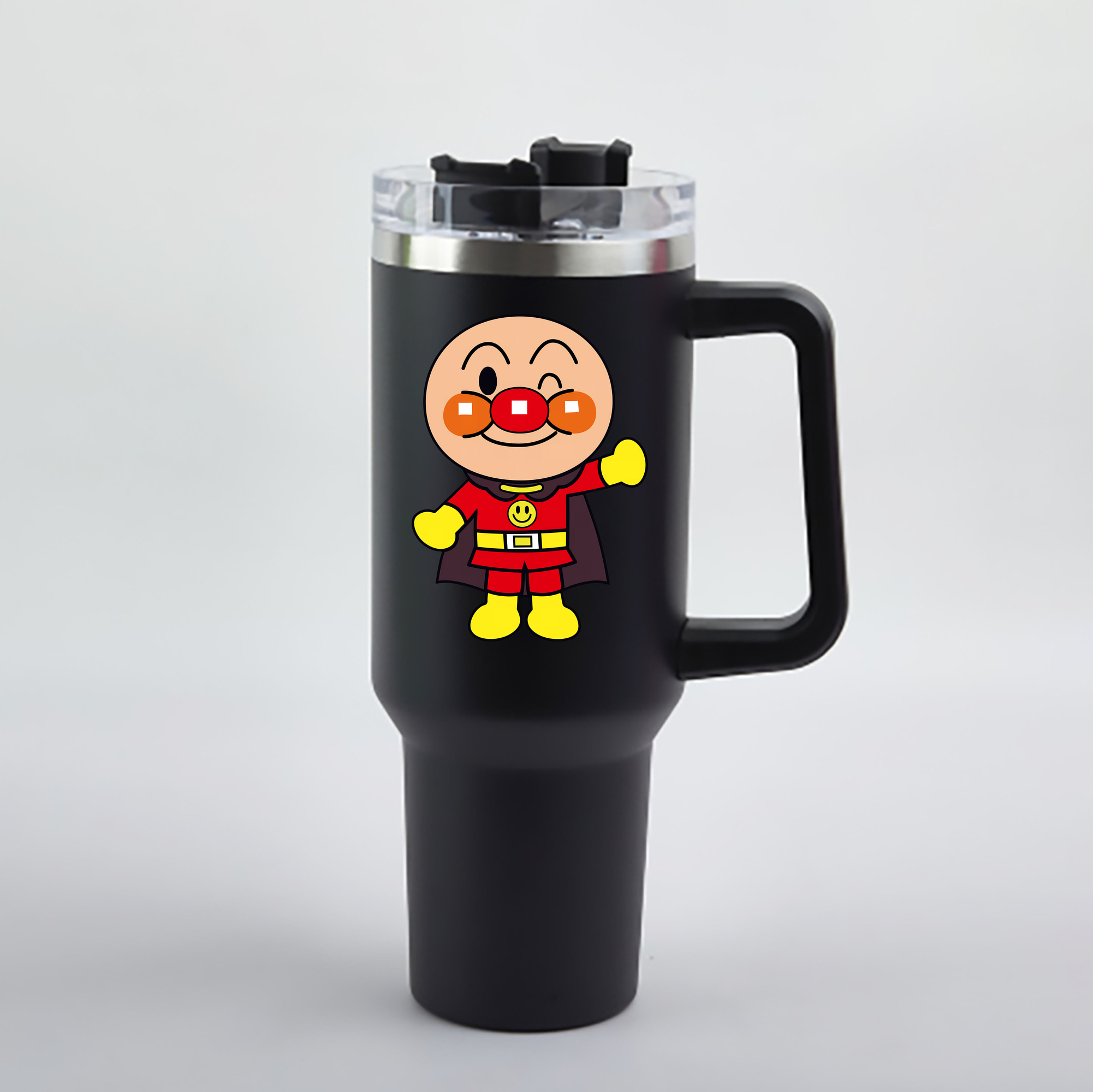 （画像用） アンパンマン Anpanman 1200mL車用タンブラー - クリスタルステッカー（プラスチックストロー付き）