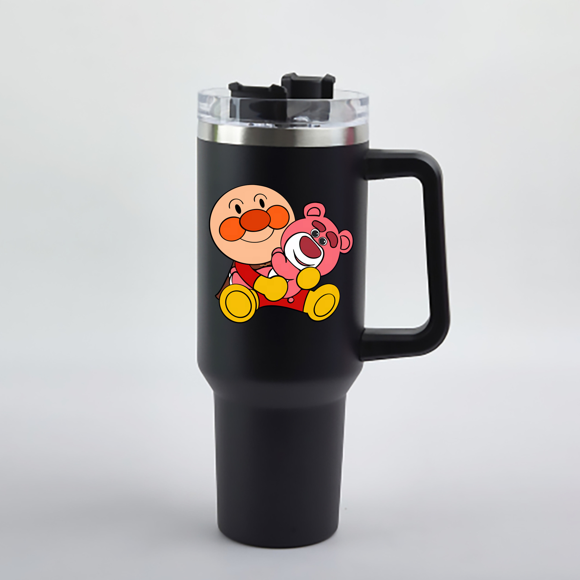（画像用） アンパンマン Anpanman 1200mL車用タンブラー - クリスタルステッカー（プラスチックストロー付き）