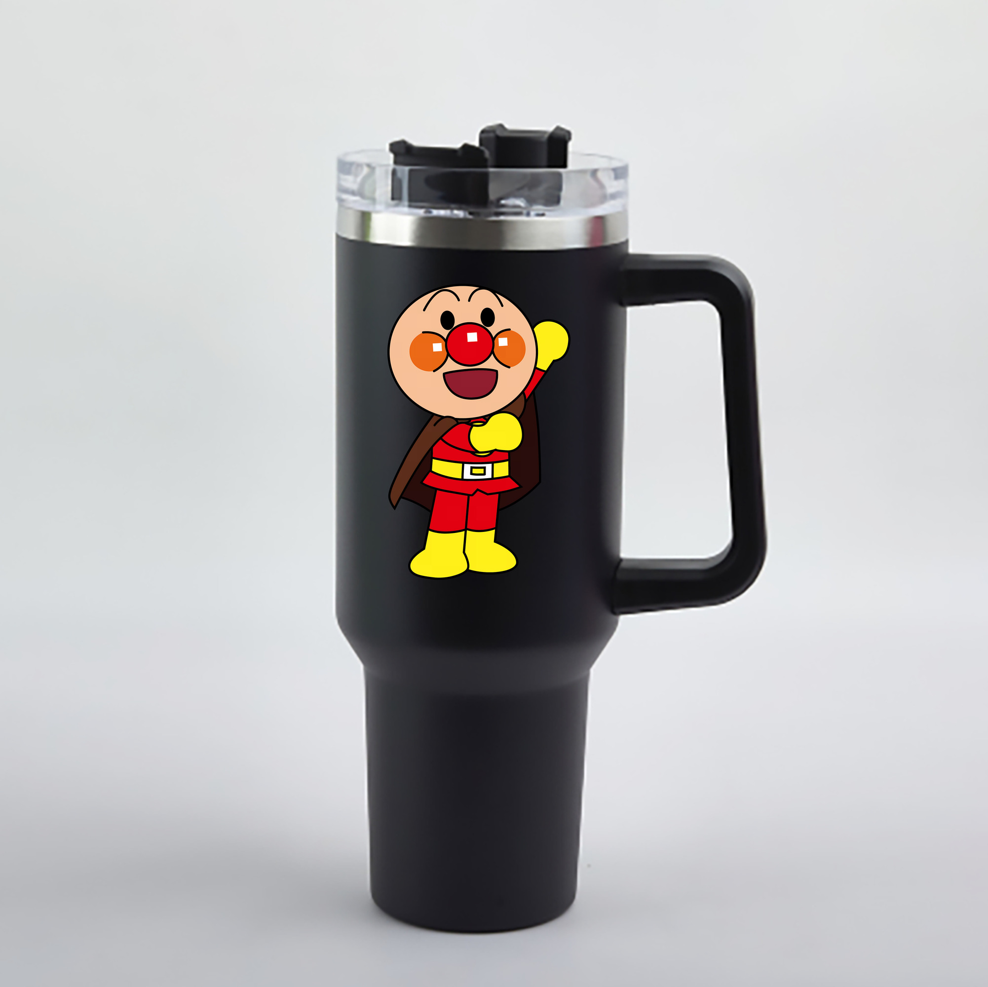 （画像用） アンパンマン Anpanman 1200mL車用タンブラー - クリスタルステッカー（プラスチックストロー付き）