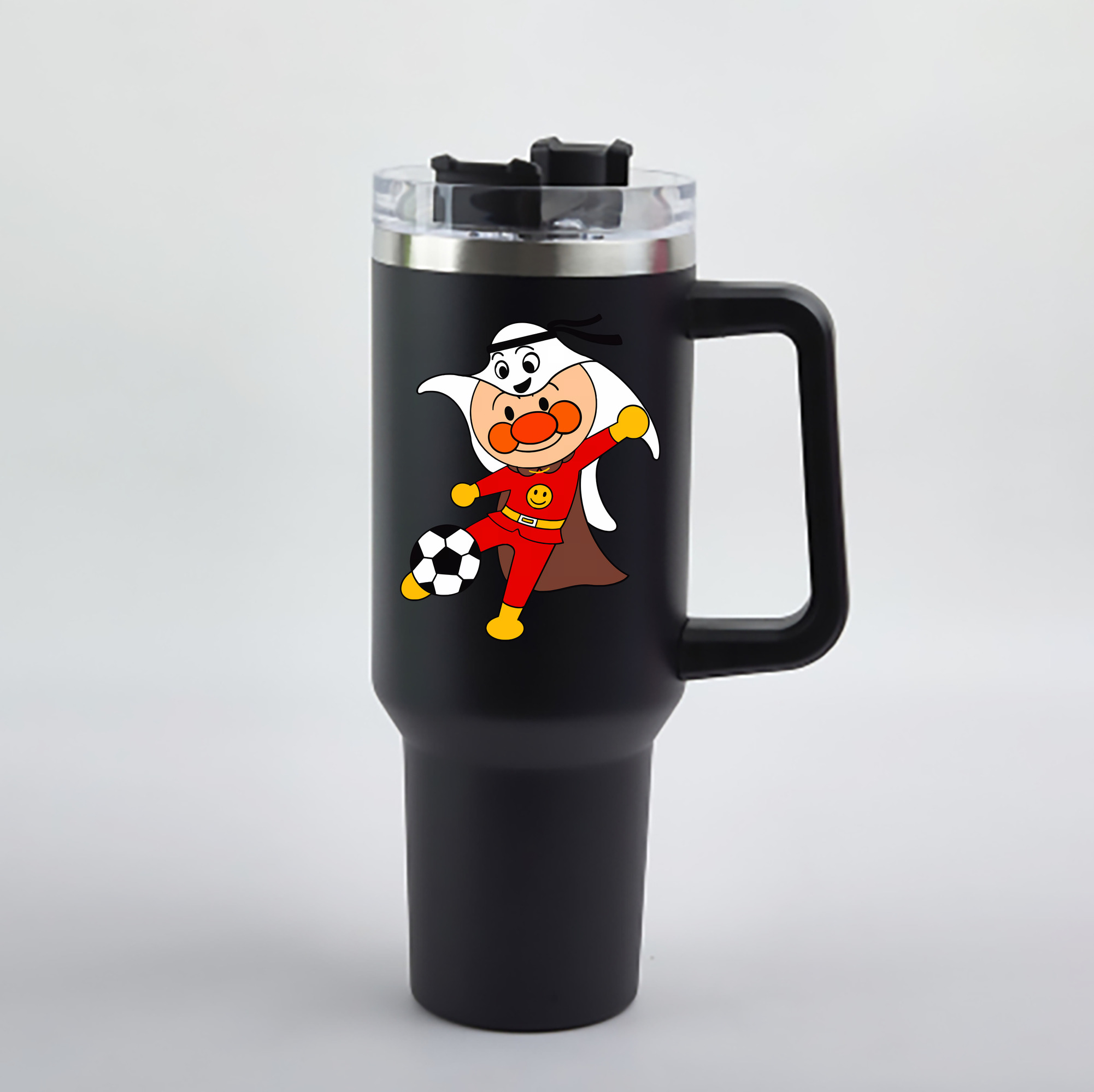 （画像用） アンパンマン Anpanman 1200mL車用タンブラー - クリスタルステッカー（プラスチックストロー付き）