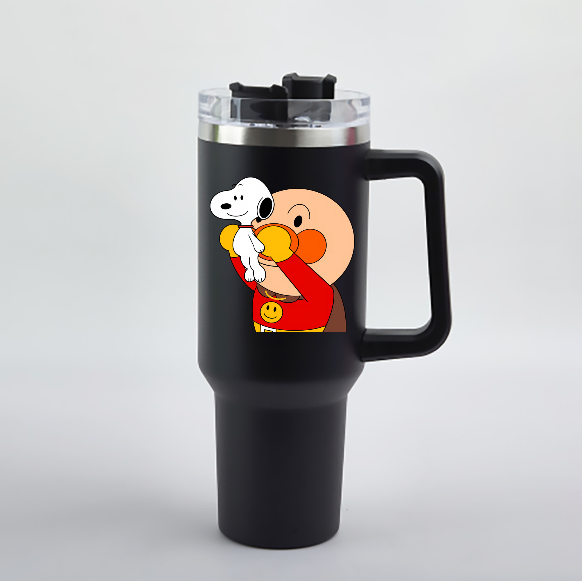 （画像用） アンパンマン Anpanman 1200mL車用タンブラー - クリスタルステッカー（プラスチックストロー付き）