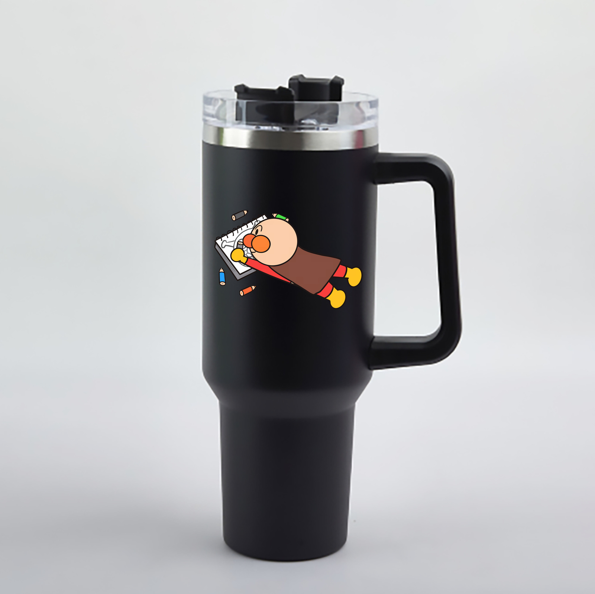 （画像用） アンパンマン Anpanman 1200mL車用タンブラー - クリスタルステッカー（プラスチックストロー付き）