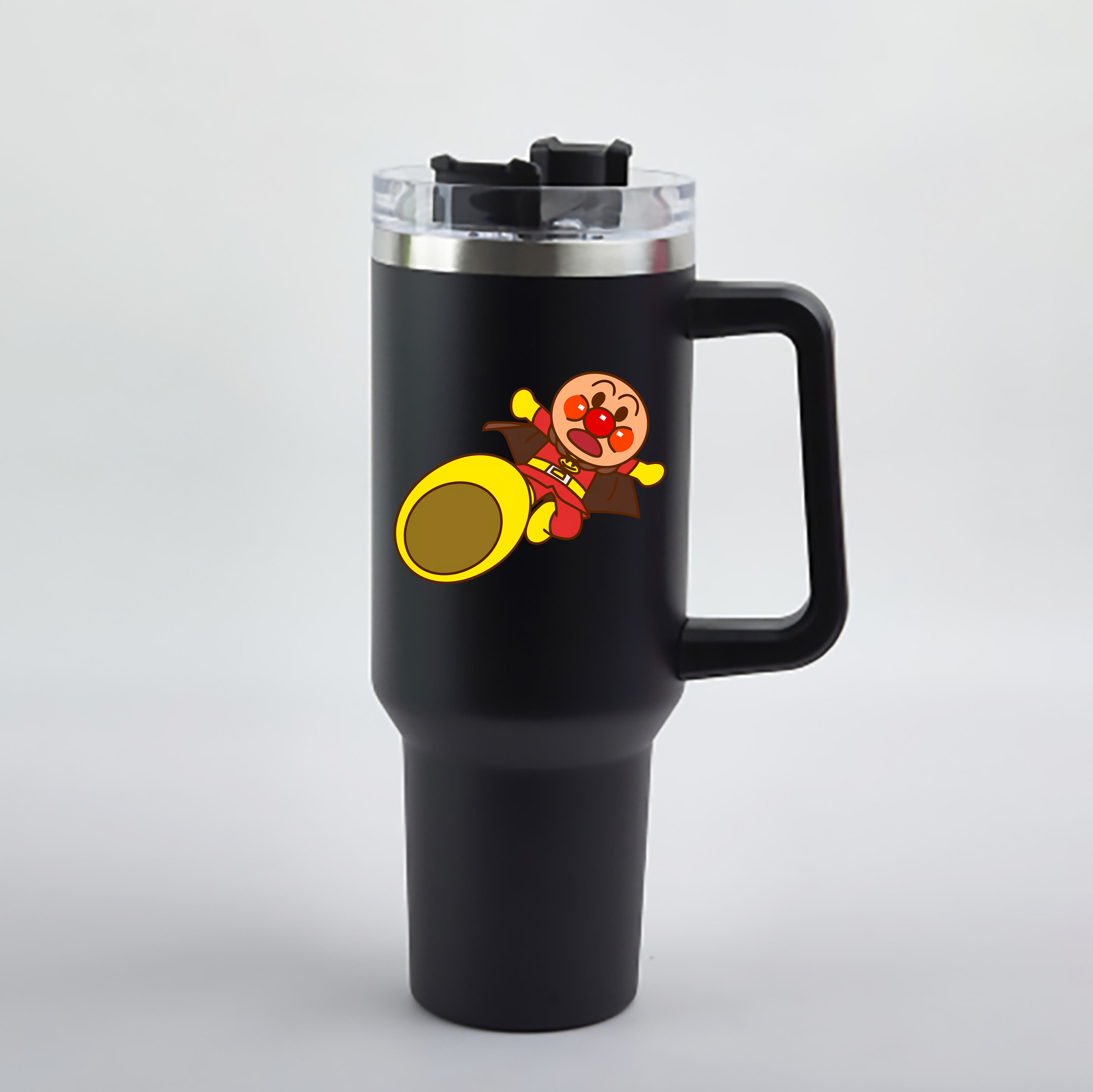 （画像用） アンパンマン Anpanman 1200mL車用タンブラー - クリスタルステッカー（プラスチックストロー付き）