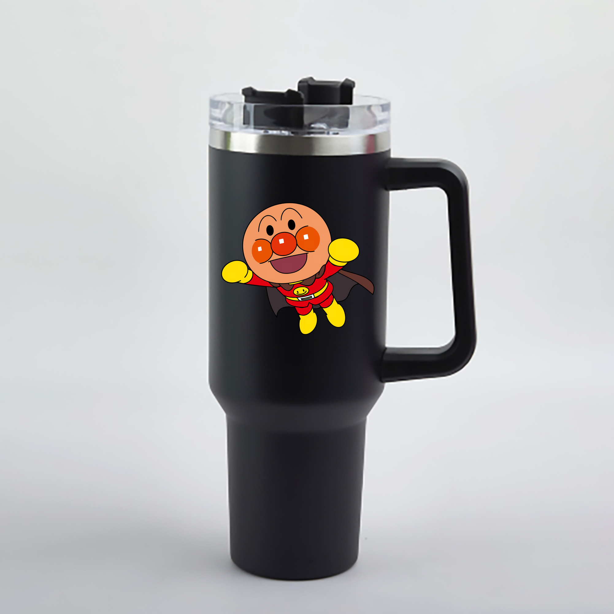 （画像用） アンパンマン Anpanman 1200mL車用タンブラー - クリスタルステッカー（プラスチックストロー付き）