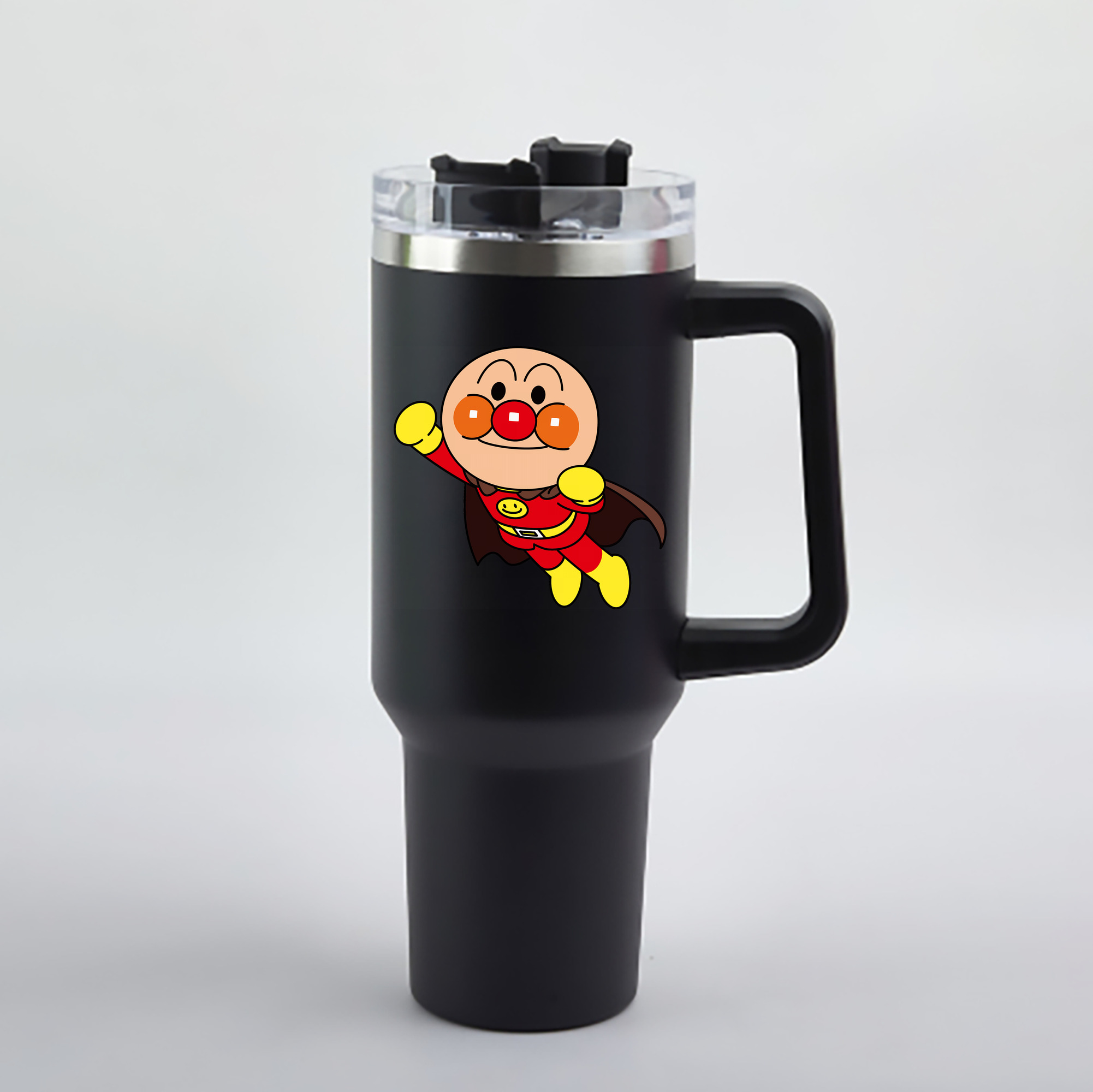 （画像用） アンパンマン Anpanman 1200mL車用タンブラー - クリスタルステッカー（プラスチックストロー付き）