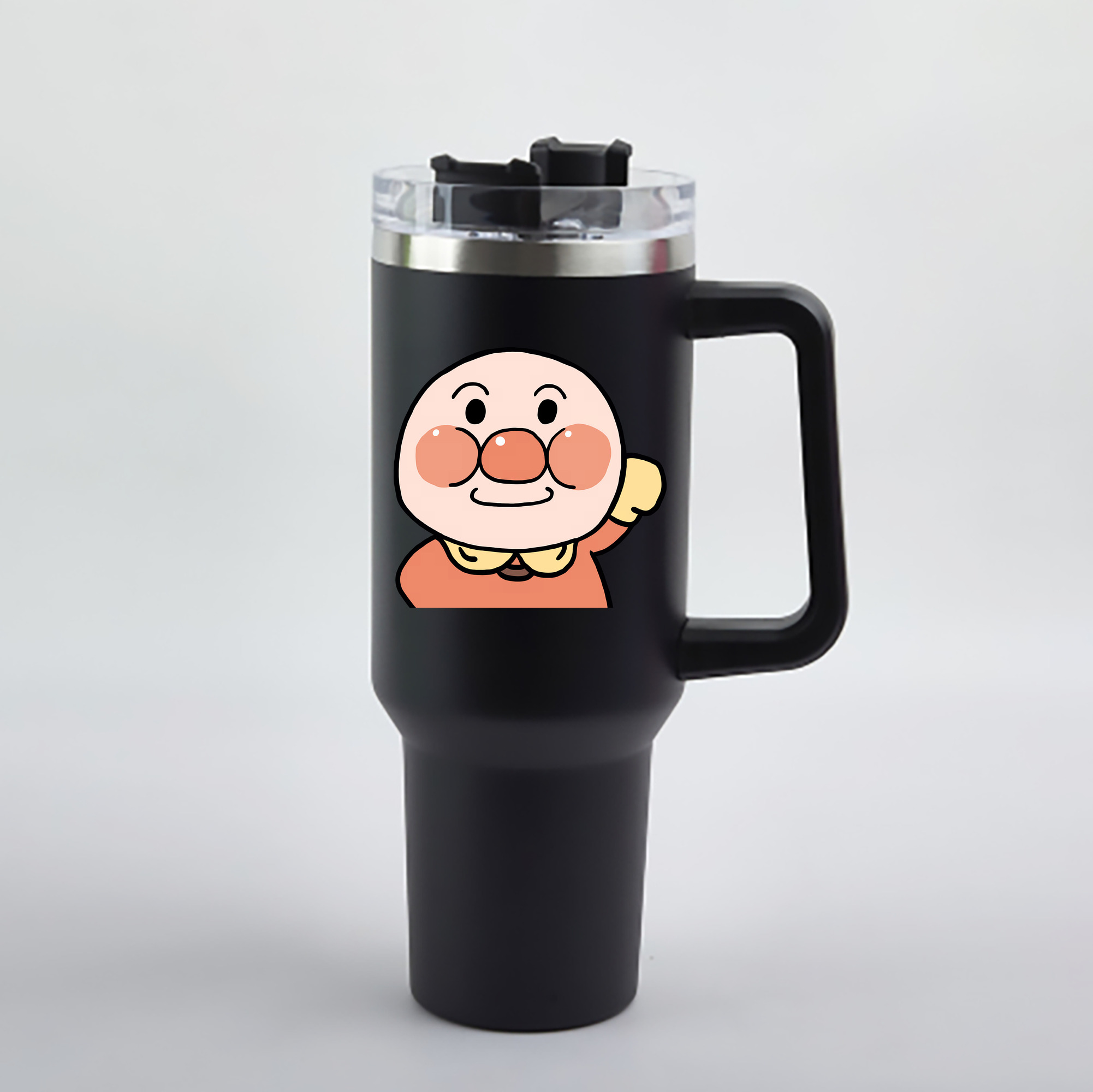 （画像用） アンパンマン Anpanman 1200mL車用タンブラー - クリスタルステッカー（プラスチックストロー付き）