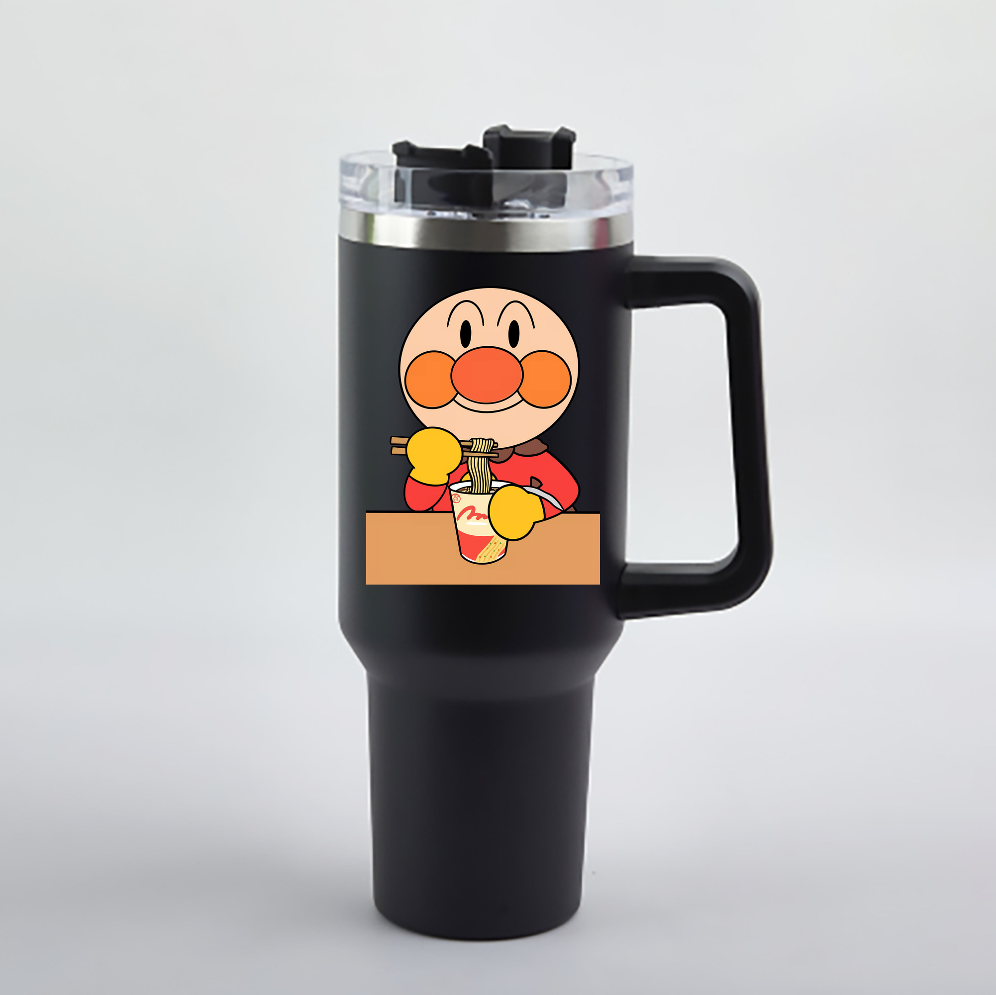 （画像用） アンパンマン Anpanman 1200mL車用タンブラー - クリスタルステッカー（プラスチックストロー付き）