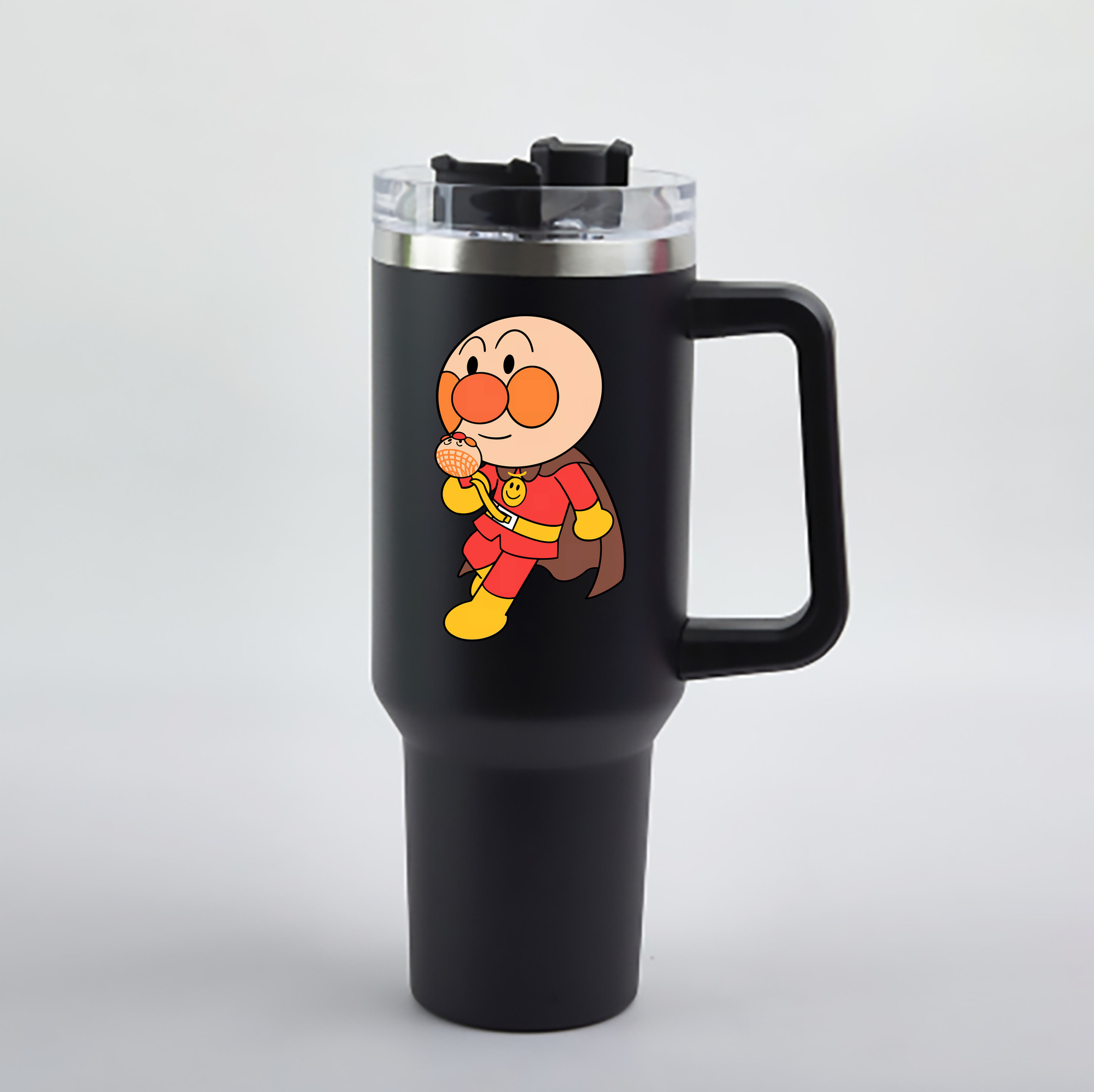 （画像用） アンパンマン Anpanman 1200mL車用タンブラー - クリスタルステッカー（プラスチックストロー付き）