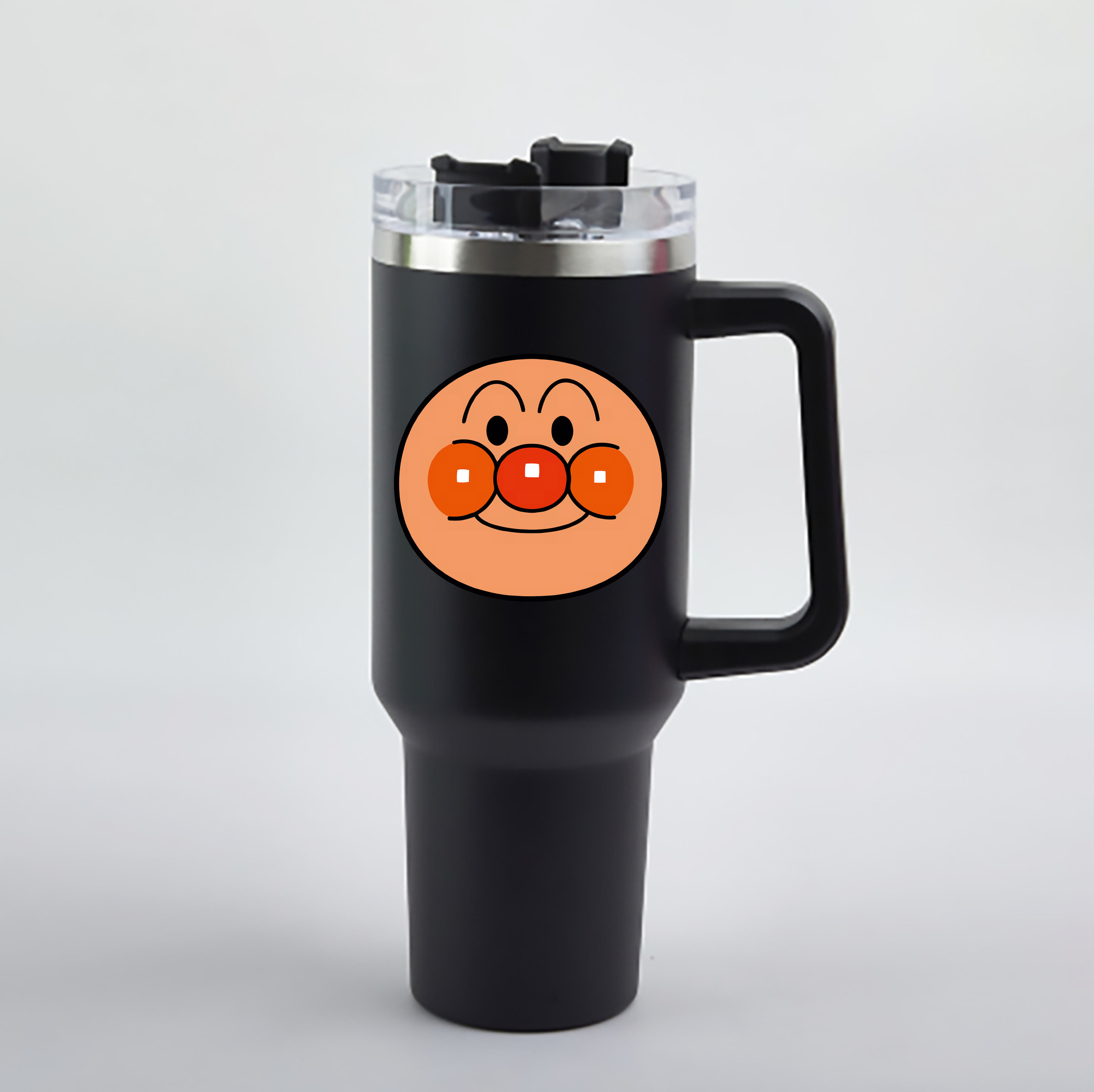 （画像用） アンパンマン Anpanman 1200mL車用タンブラー - クリスタルステッカー（プラスチックストロー付き）