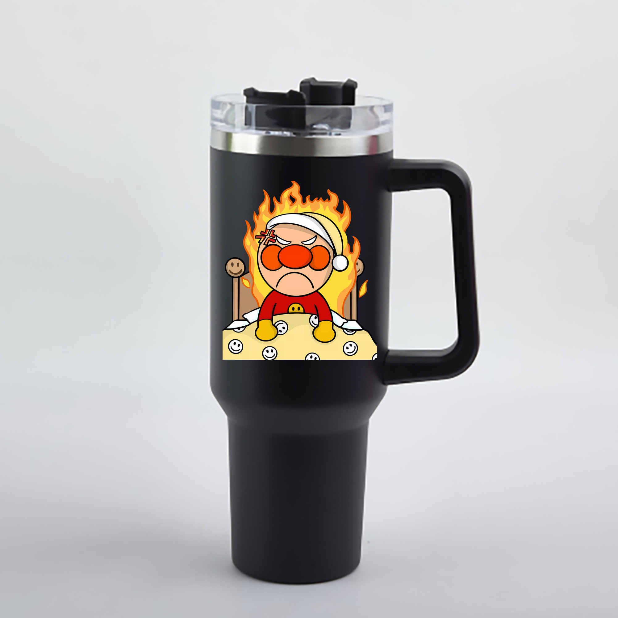 （画像用） アンパンマン Anpanman 1200mL車用タンブラー - クリスタルステッカー（プラスチックストロー付き）
