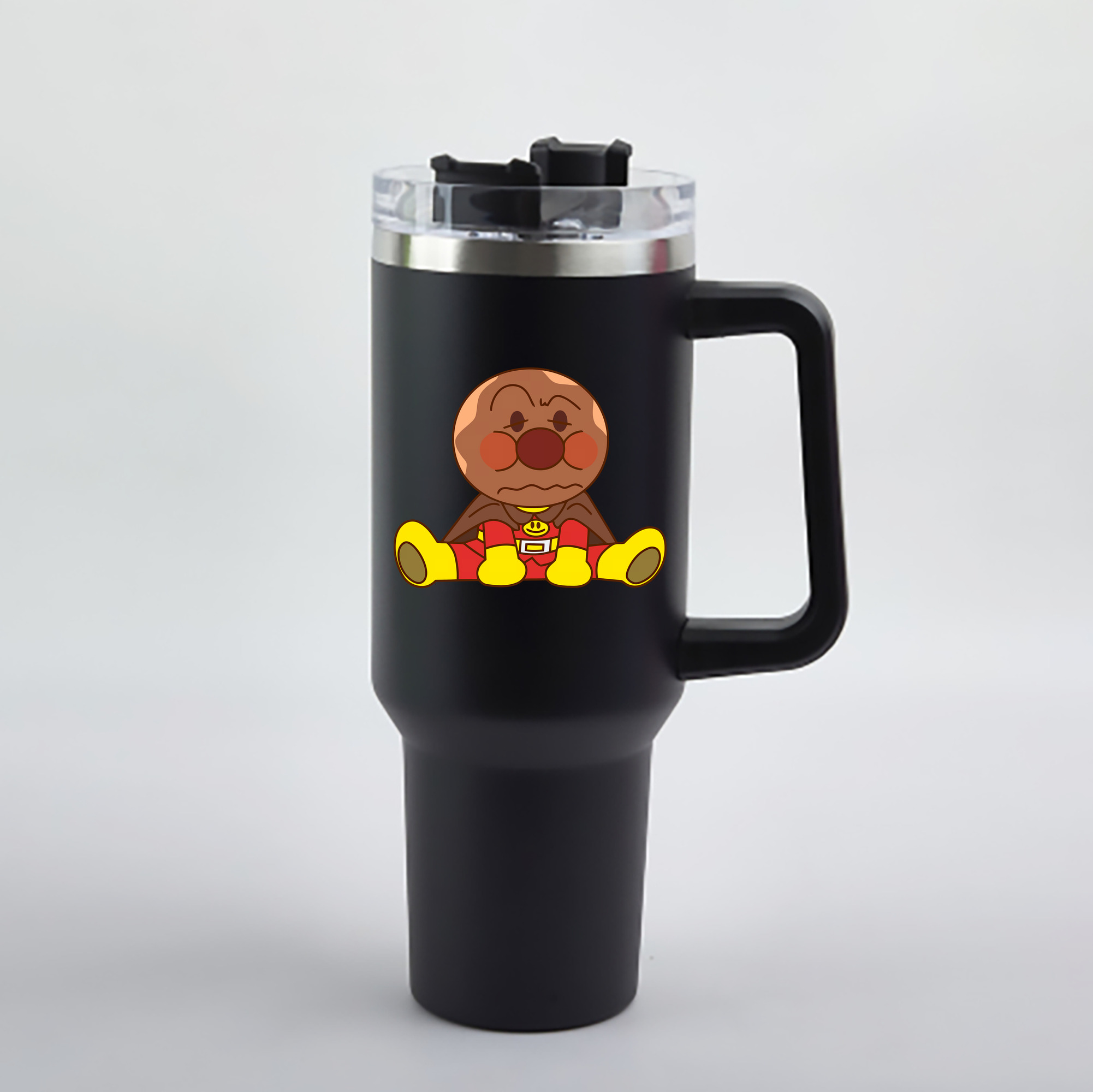 （画像用） アンパンマン Anpanman 1200mL車用タンブラー - クリスタルステッカー（プラスチックストロー付き）