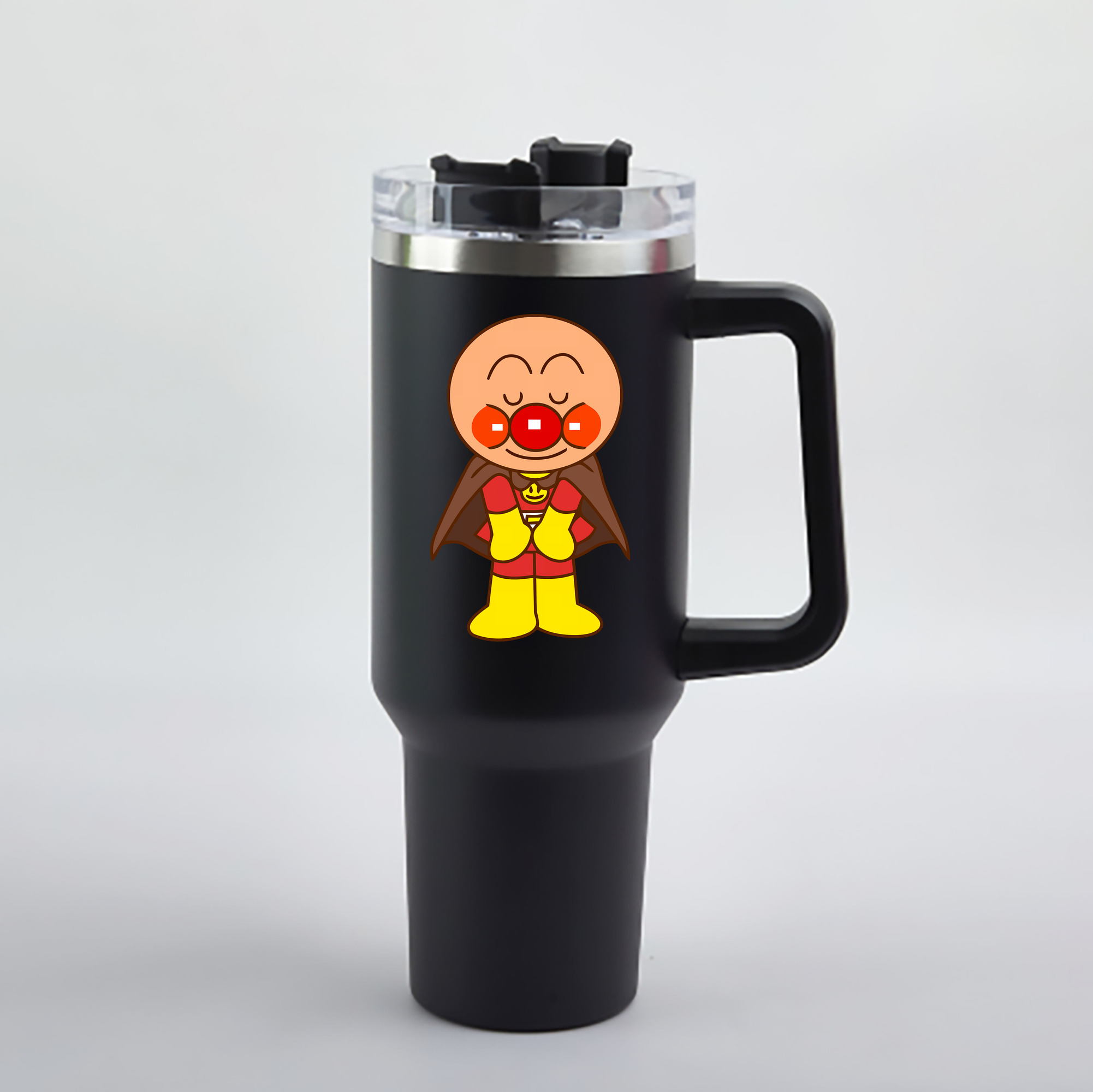 （画像用） アンパンマン Anpanman 1200mL車用タンブラー - クリスタルステッカー（プラスチックストロー付き）
