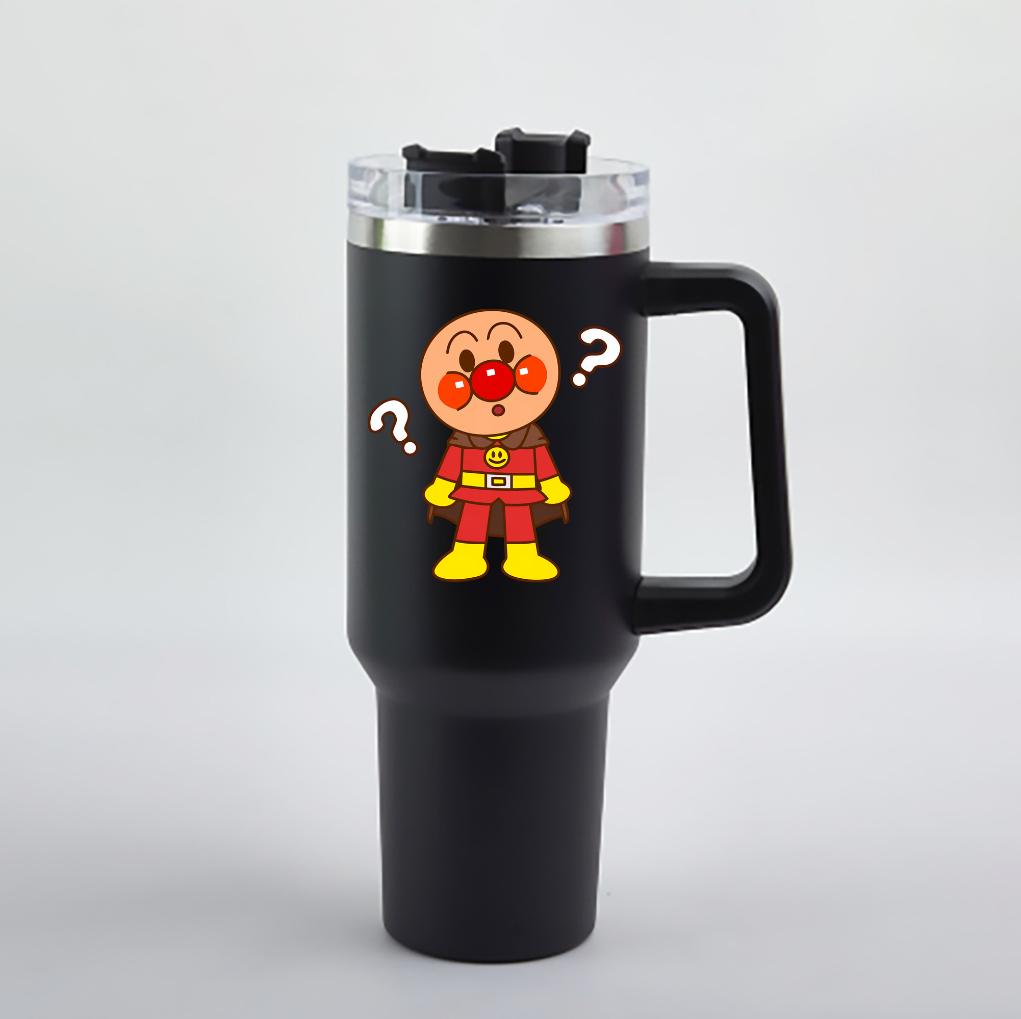 （画像用） アンパンマン Anpanman 1200mL車用タンブラー - クリスタルステッカー（プラスチックストロー付き）