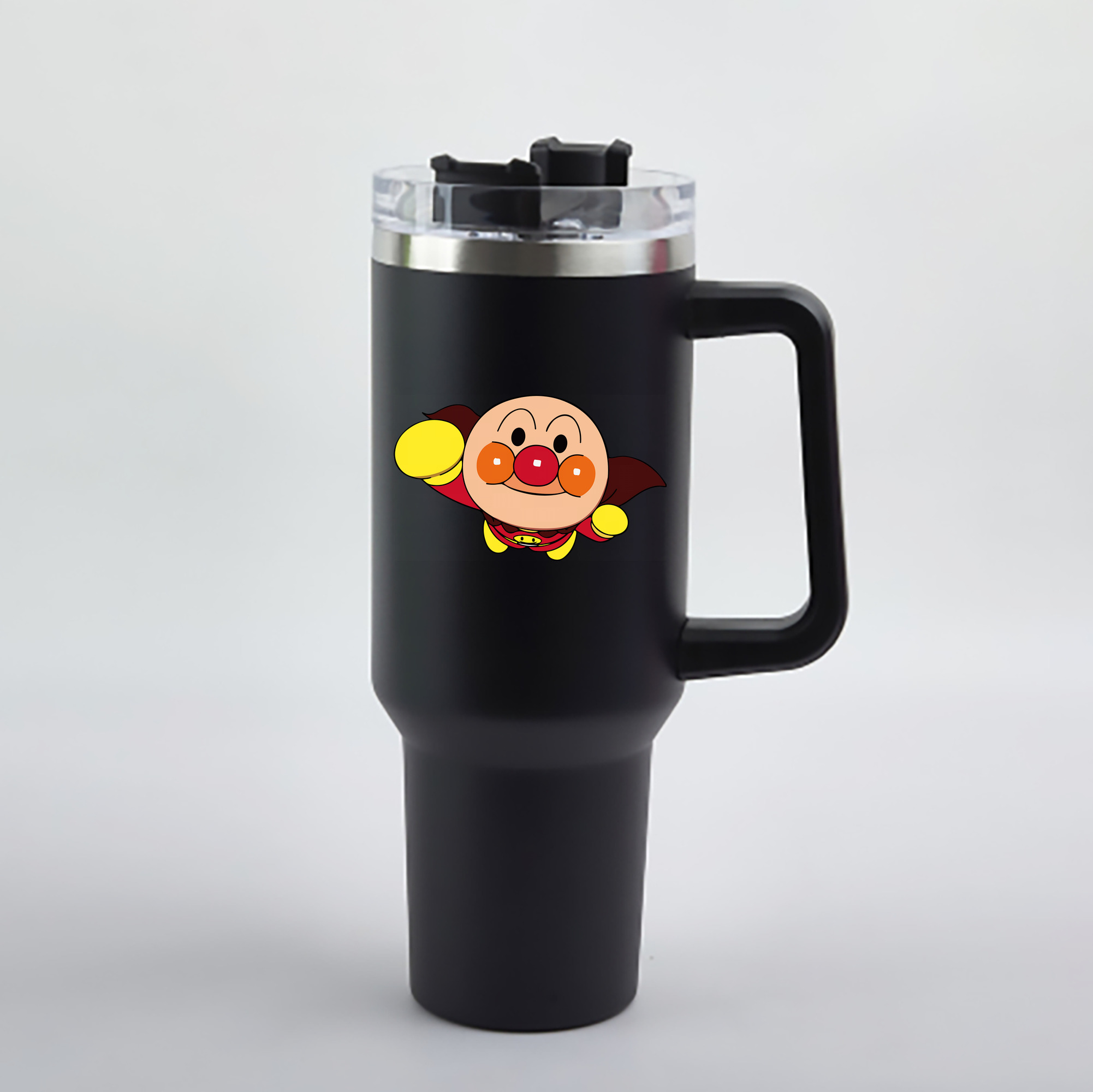 （画像用） アンパンマン Anpanman 1200mL車用タンブラー - クリスタルステッカー（プラスチックストロー付き）