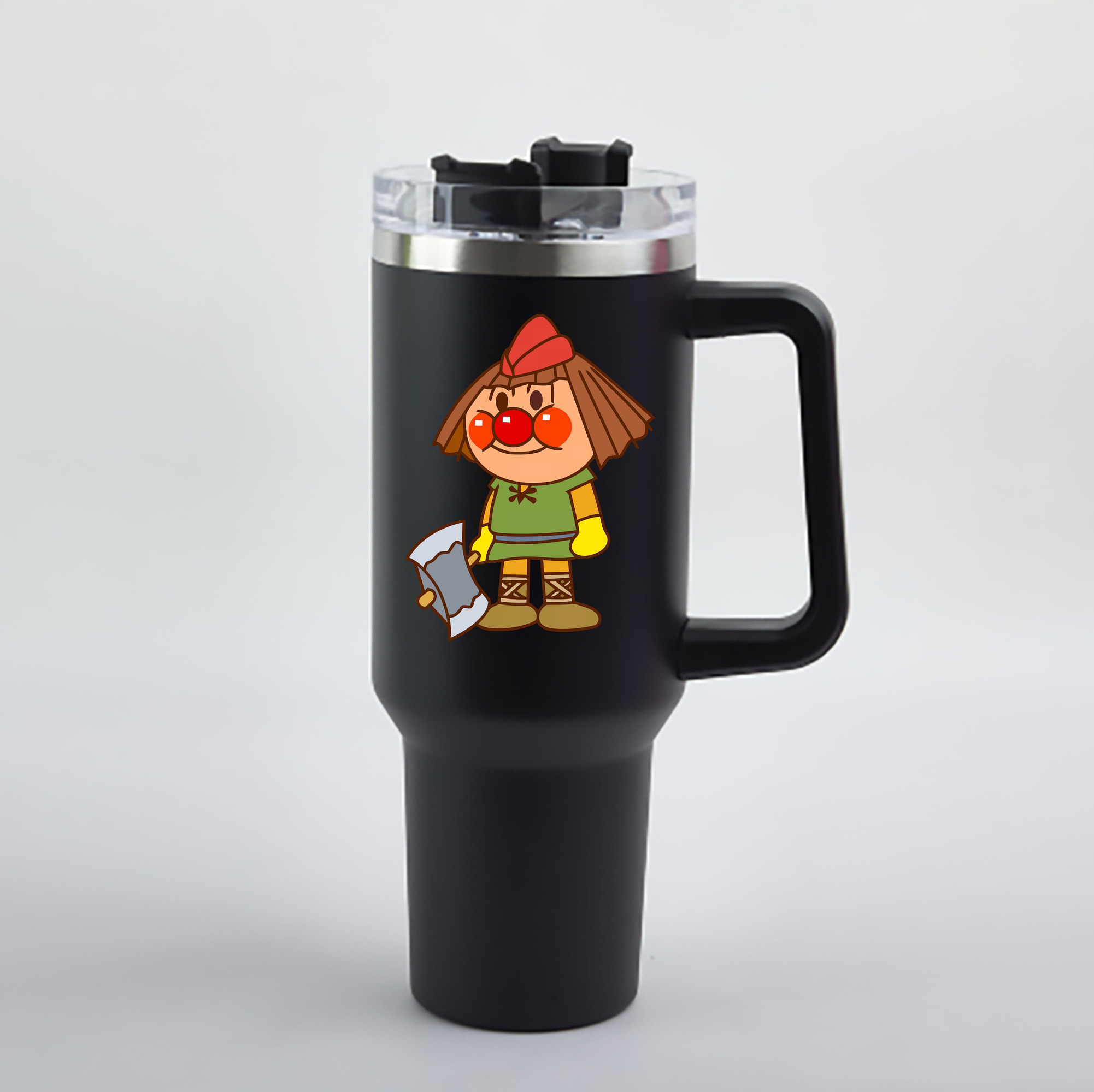 （画像用） アンパンマン Anpanman 1200mL車用タンブラー - クリスタルステッカー（プラスチックストロー付き）