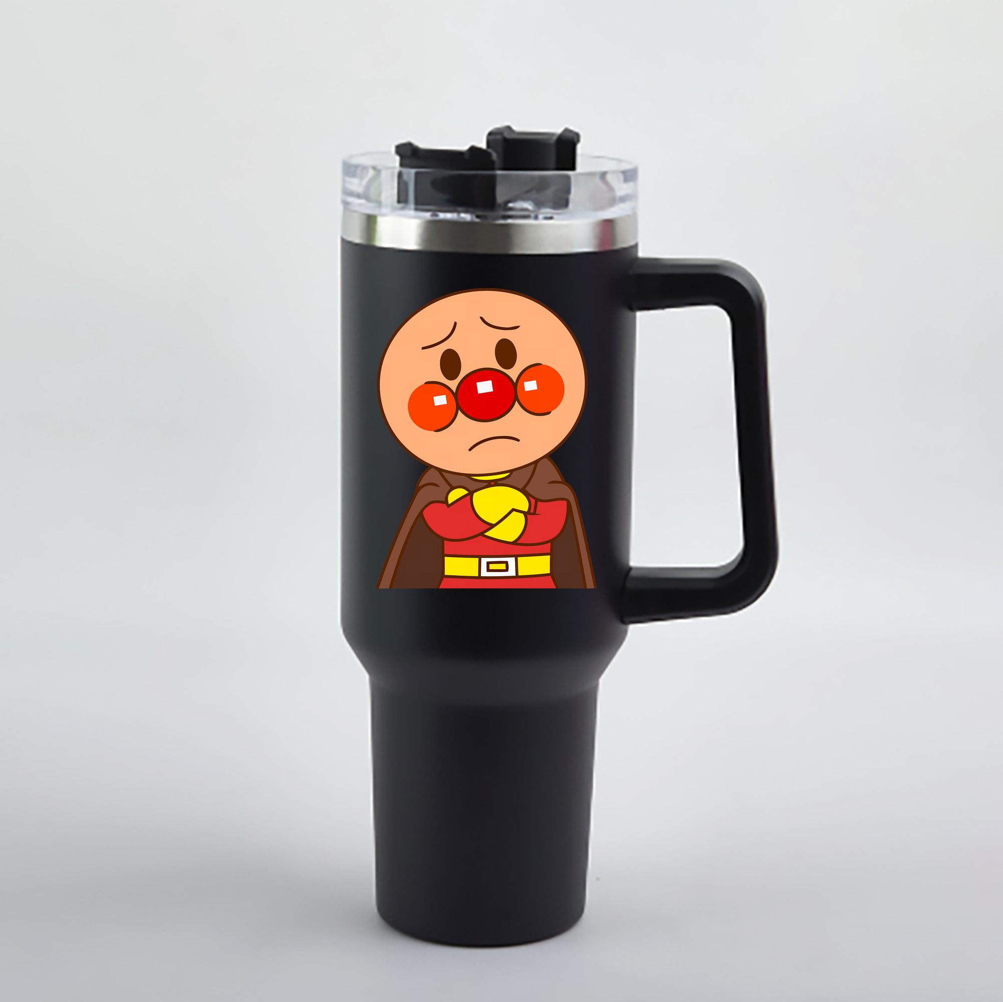 （画像用） アンパンマン Anpanman 1200mL車用タンブラー - クリスタルステッカー（プラスチックストロー付き）