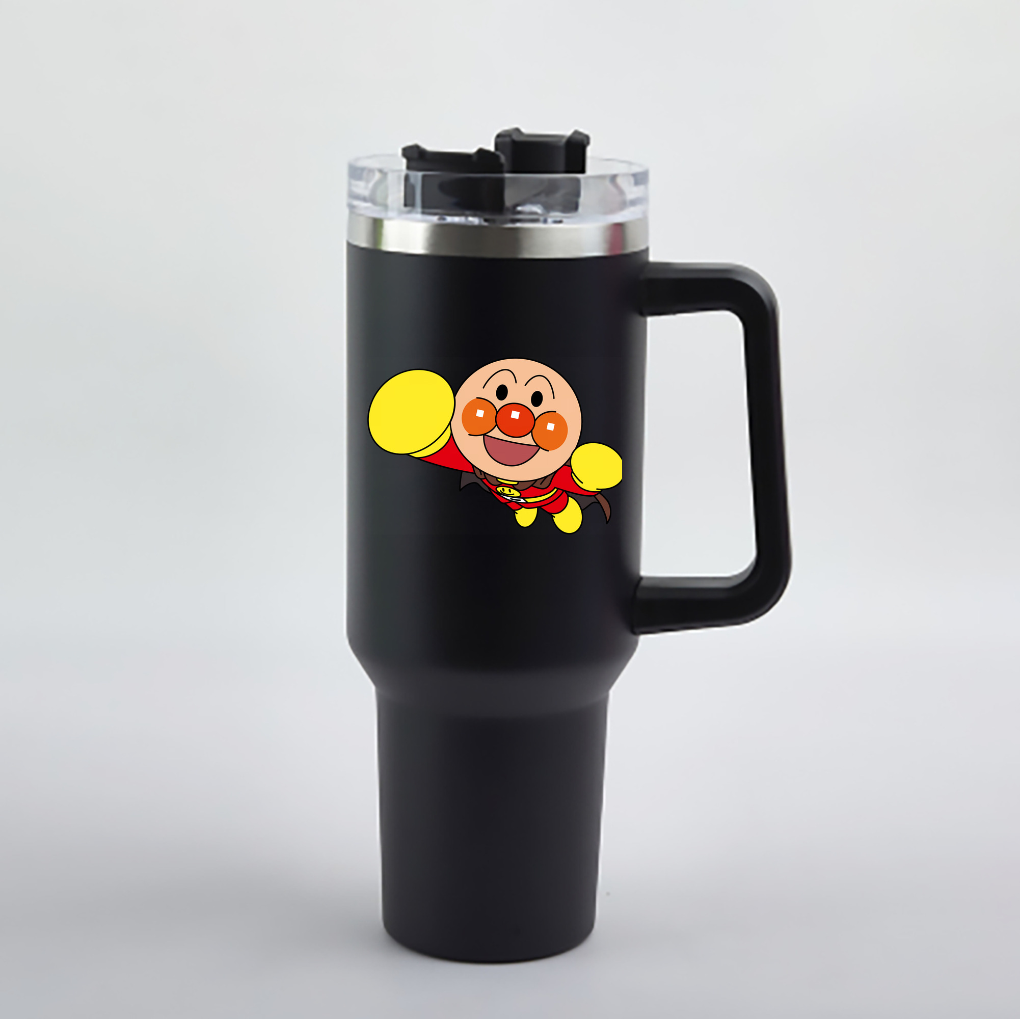 （画像用） アンパンマン Anpanman 1200mL車用タンブラー - クリスタルステッカー（プラスチックストロー付き）