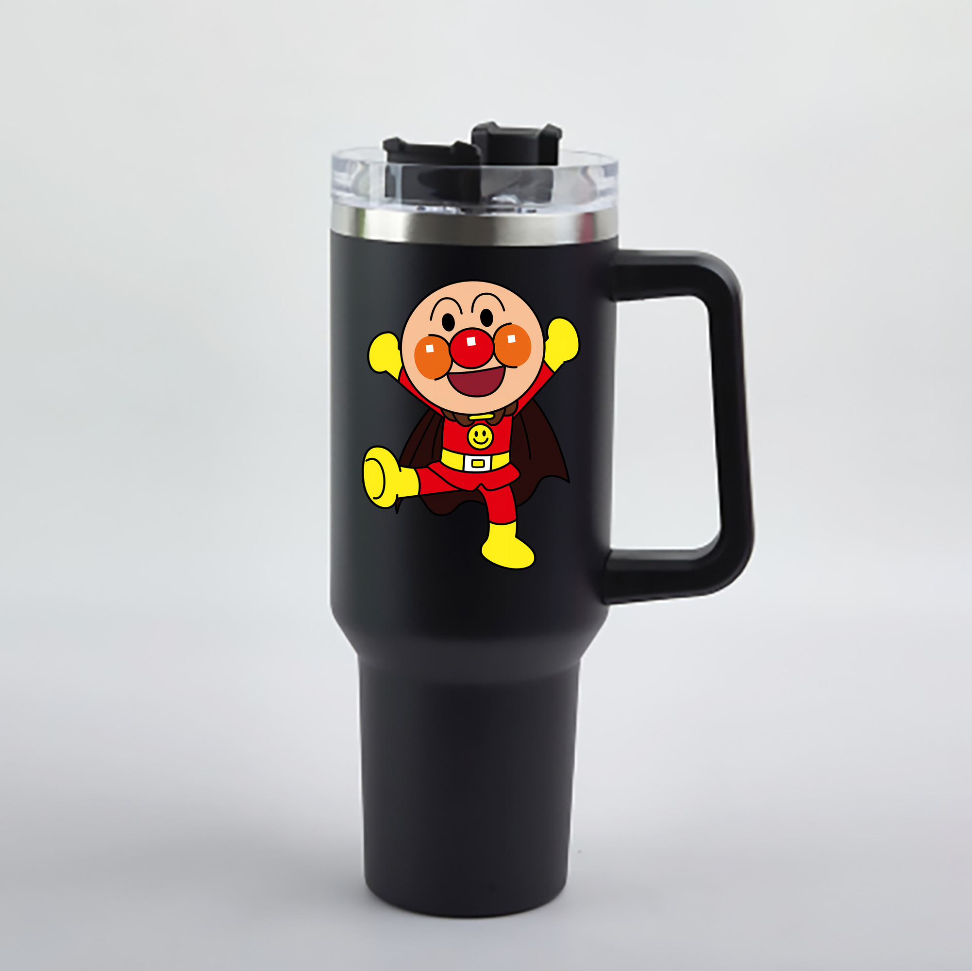 （画像用） アンパンマン Anpanman 1200mL車用タンブラー - クリスタルステッカー（プラスチックストロー付き）