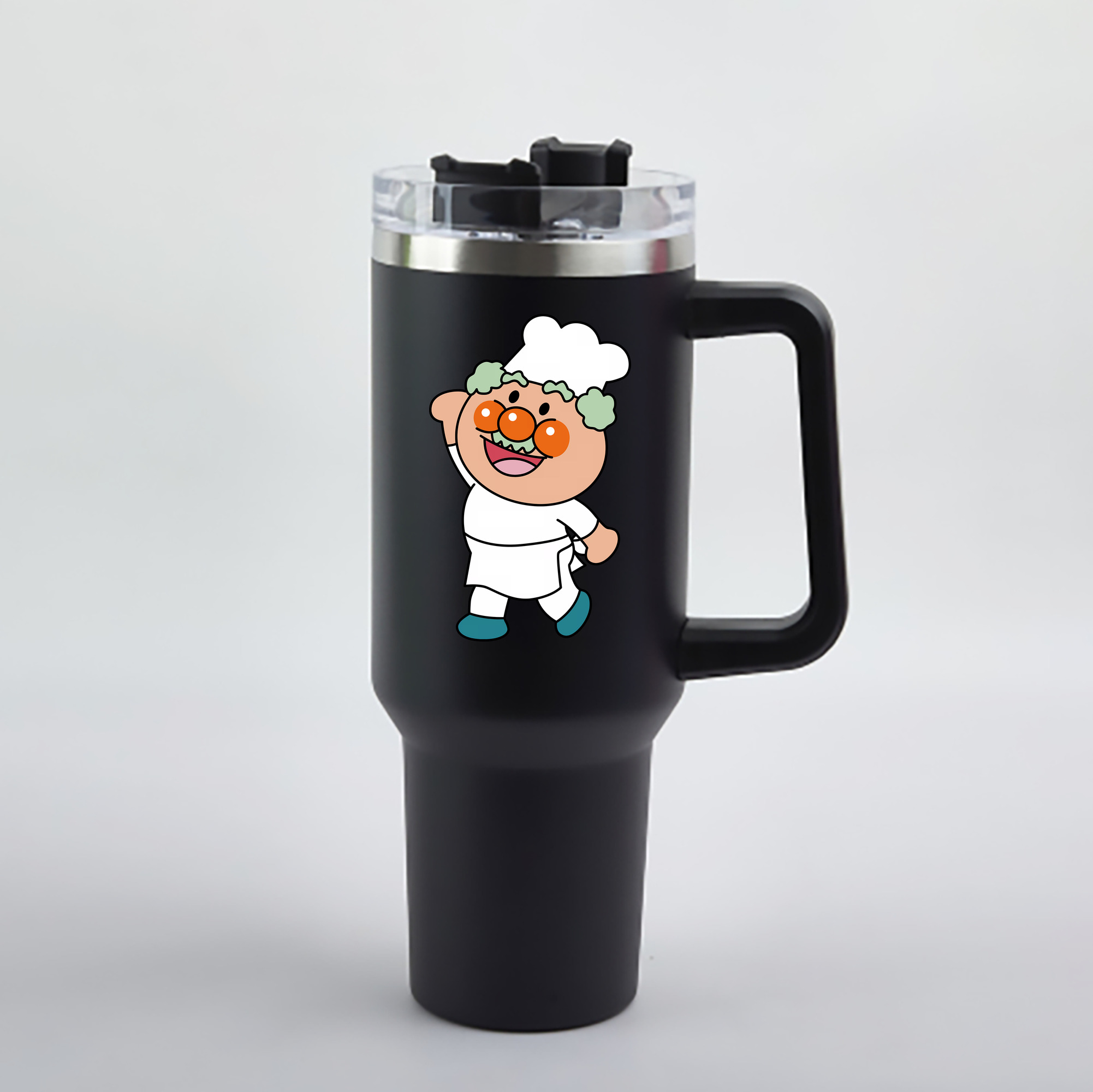 （画像用） アンパンマン Anpanman 1200mL車用タンブラー - クリスタルステッカー（プラスチックストロー付き）